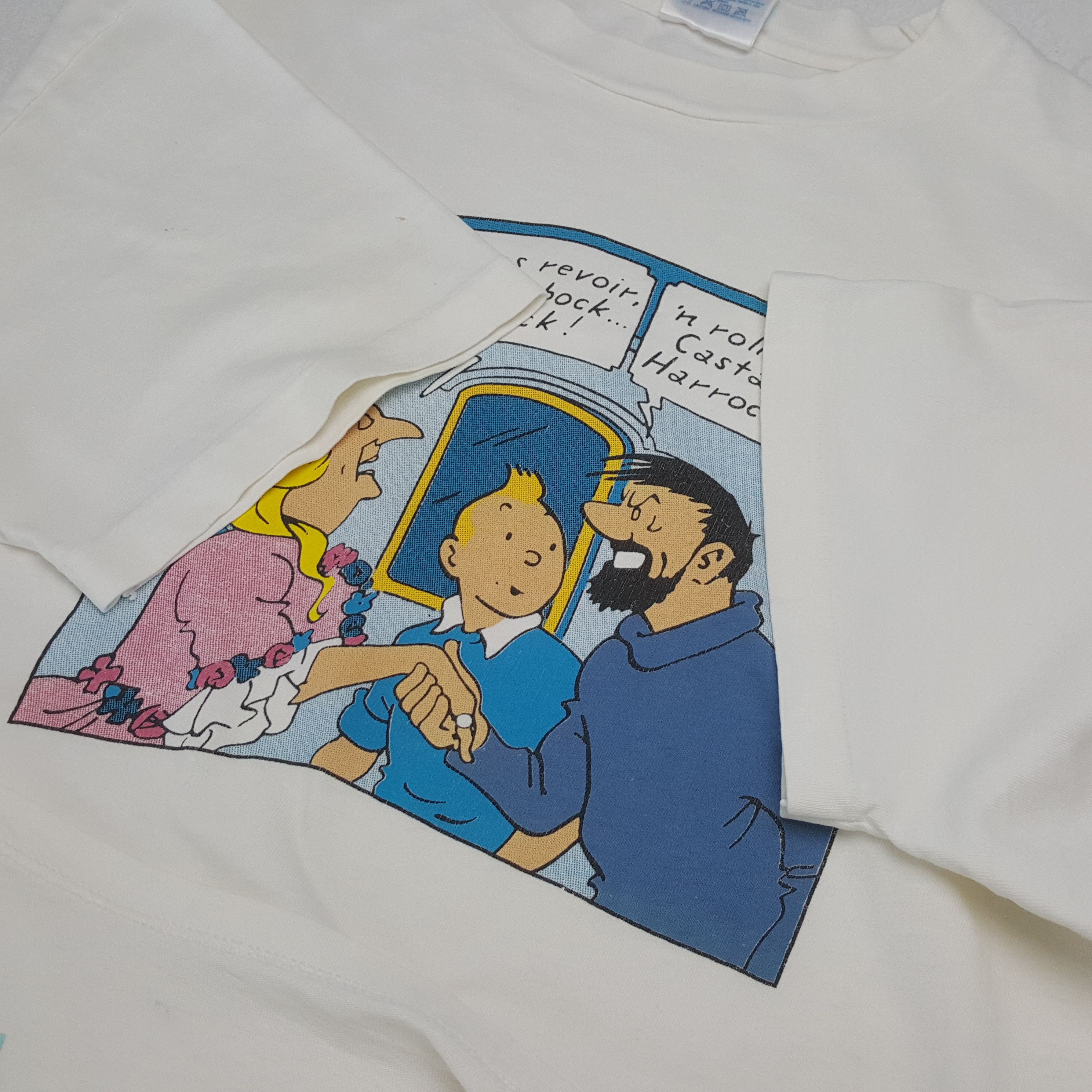 Cartoon Network × Hanes × Vintage Vintage TINTIN AMERICAN Cartoon Promo T-shirt C285N29 Size US XL / EU 56 / 4 - 7 Thumbnail