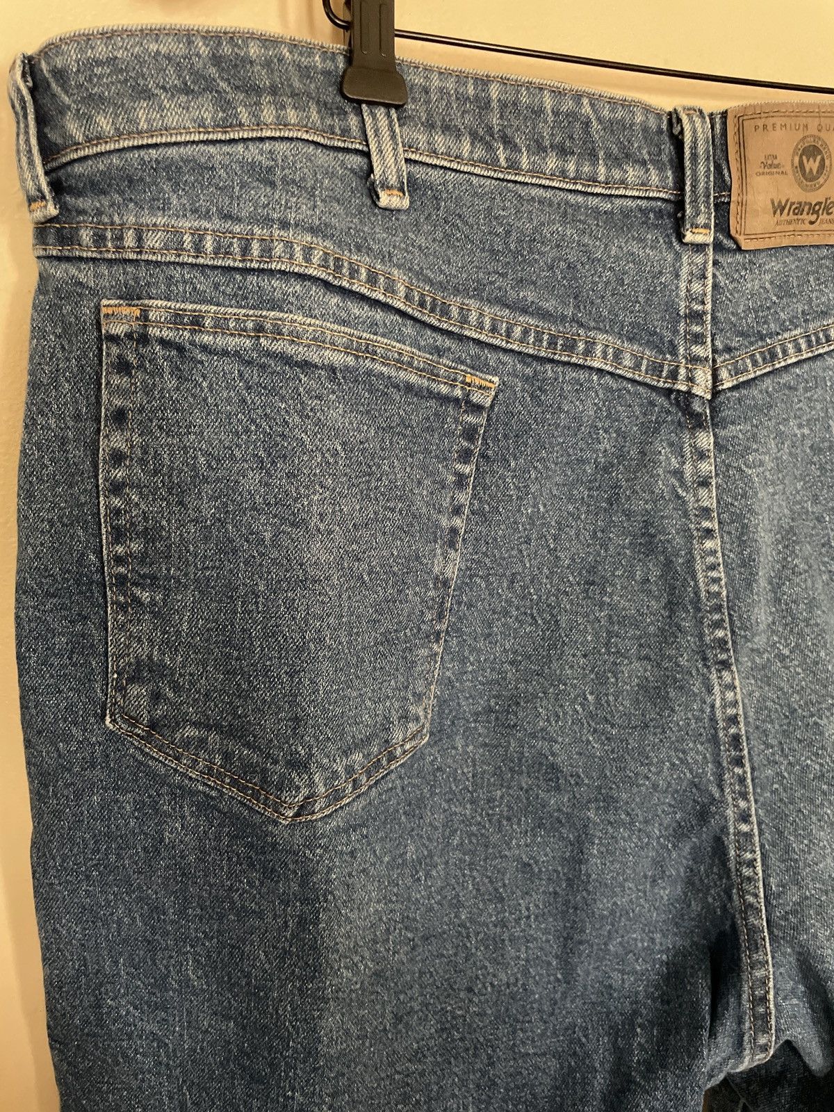 Designer × Vintage × Wrangler Wrangler Denim Blue Jean Shorts Jorts Waist 42X8” vintage 🔥 Size US 42 / EU 58 - 6 Thumbnail