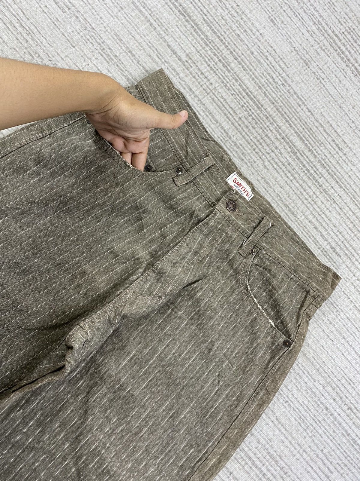 Le Grande Bleu (L.G.B.) × Smith's American × Vintage Vintage Smith American Union Made Striped Straight Cut Pants Size US 29 - 6 Thumbnail