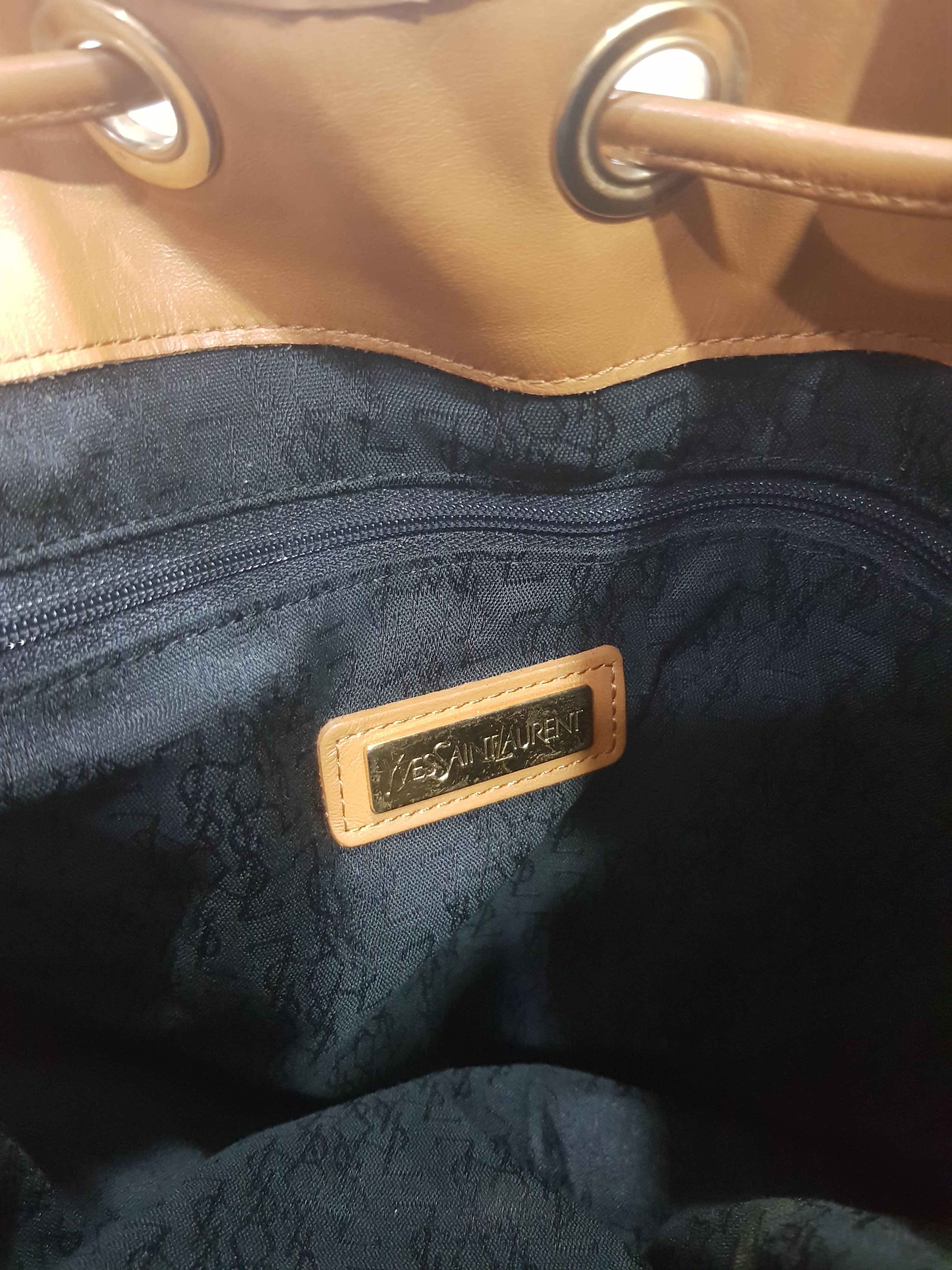 Yves Saint Laurent New Old Stock Saint Laurent YSL Black Drawstring Shoulder Size ONE SIZE - 12 Thumbnail