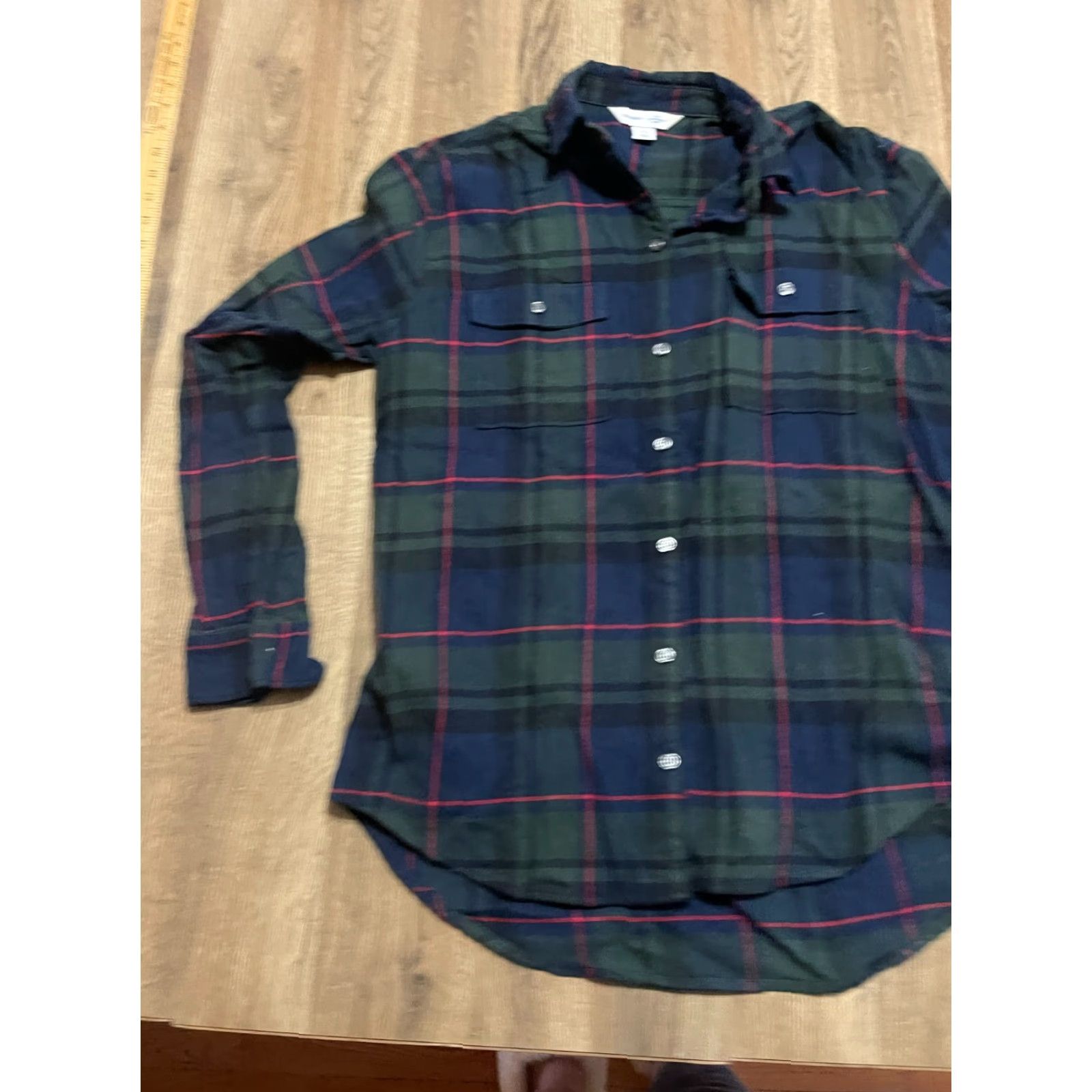 Old Navy Old Navy Shirt Womens Medium Tall Plaid Button-Up Green Blue Red Casual Modern Womens Size M / US 6-8 / IT 42-44 - 3 Thumbnail