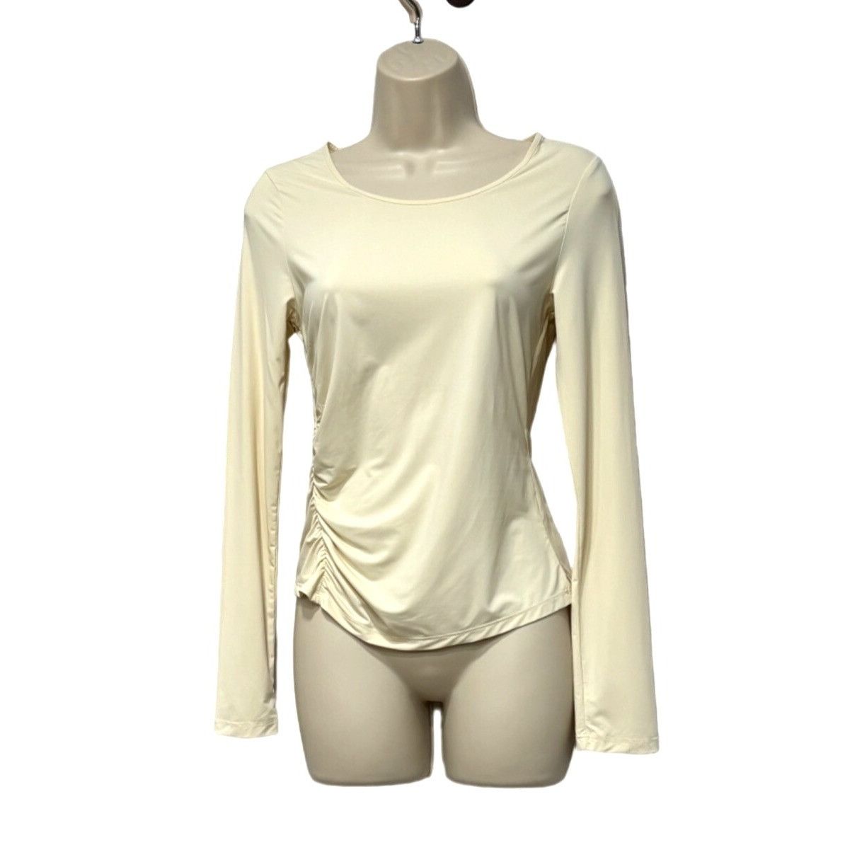 Other Open Edit Ruched Side Long Sleeve Top in Ivory Dove, Sz. S Size S / US 4 / IT 40 - 1 Thumbnail