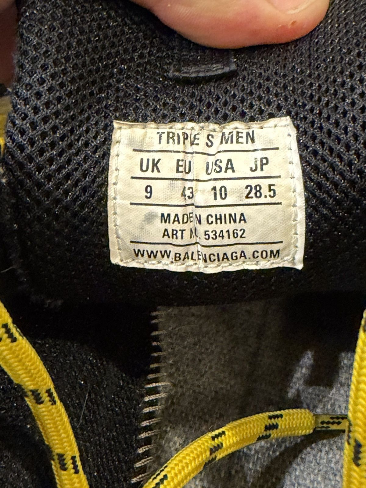 Balenciaga Balenciaga Triple S - Black/Yellow Size US 10 / EU 43 - 6 Thumbnail