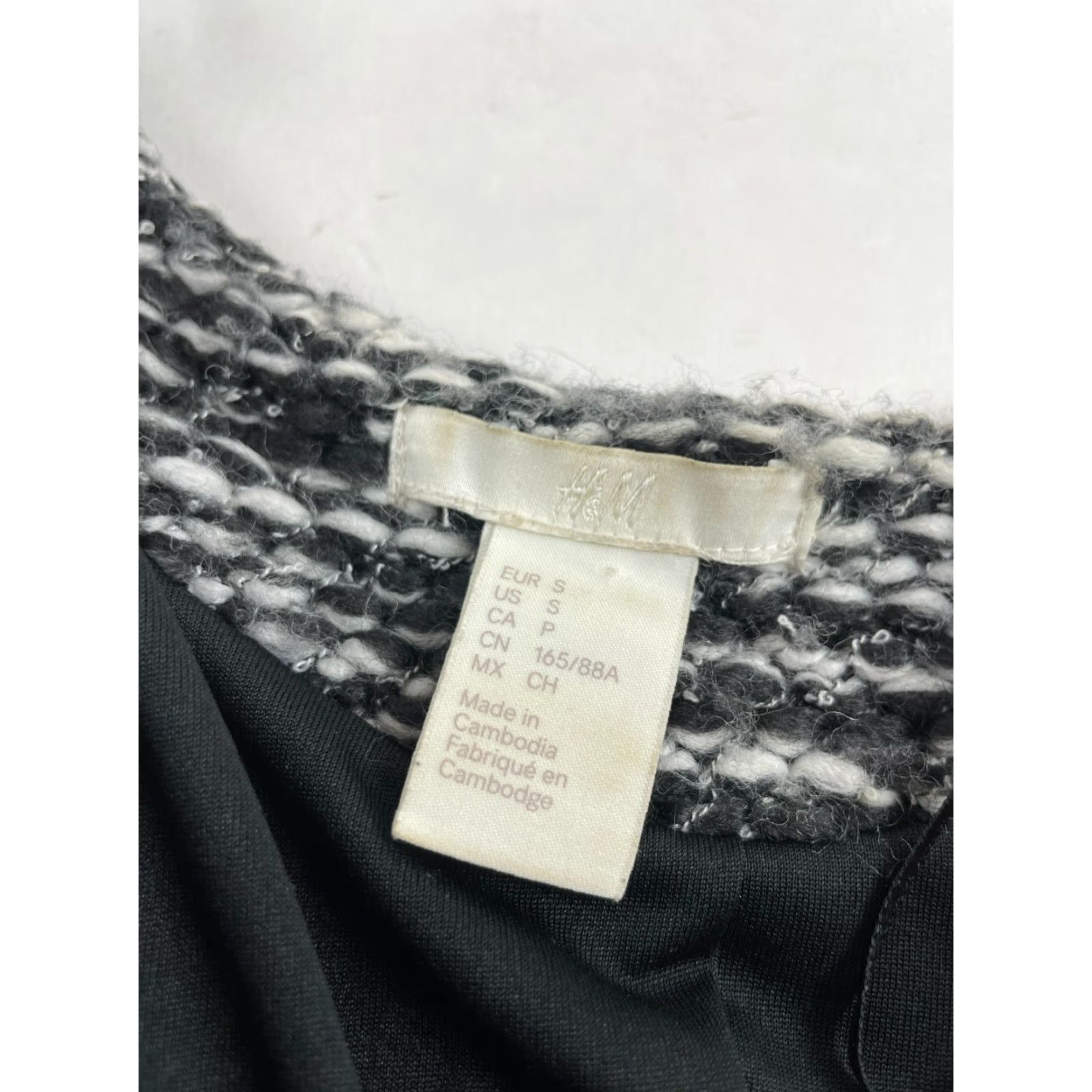 H&M H&M Jacket Women's Size Small Black White Heather Open Long Sleeve Jacket Womens Size S / US 4 / IT 40 - 7 Thumbnail