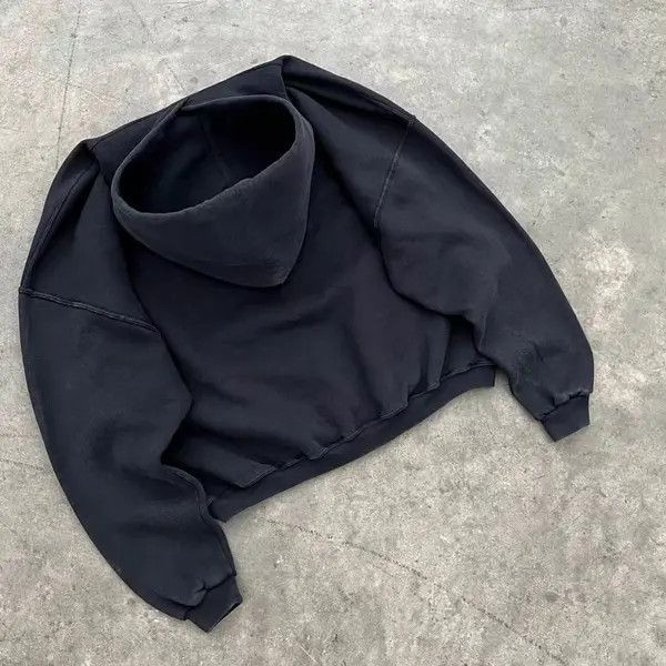 Japanese Brand Fukada x Asou Black casual retro shadow print hoodie y2k Size US L / EU 52-54 / 3 - 6 Thumbnail