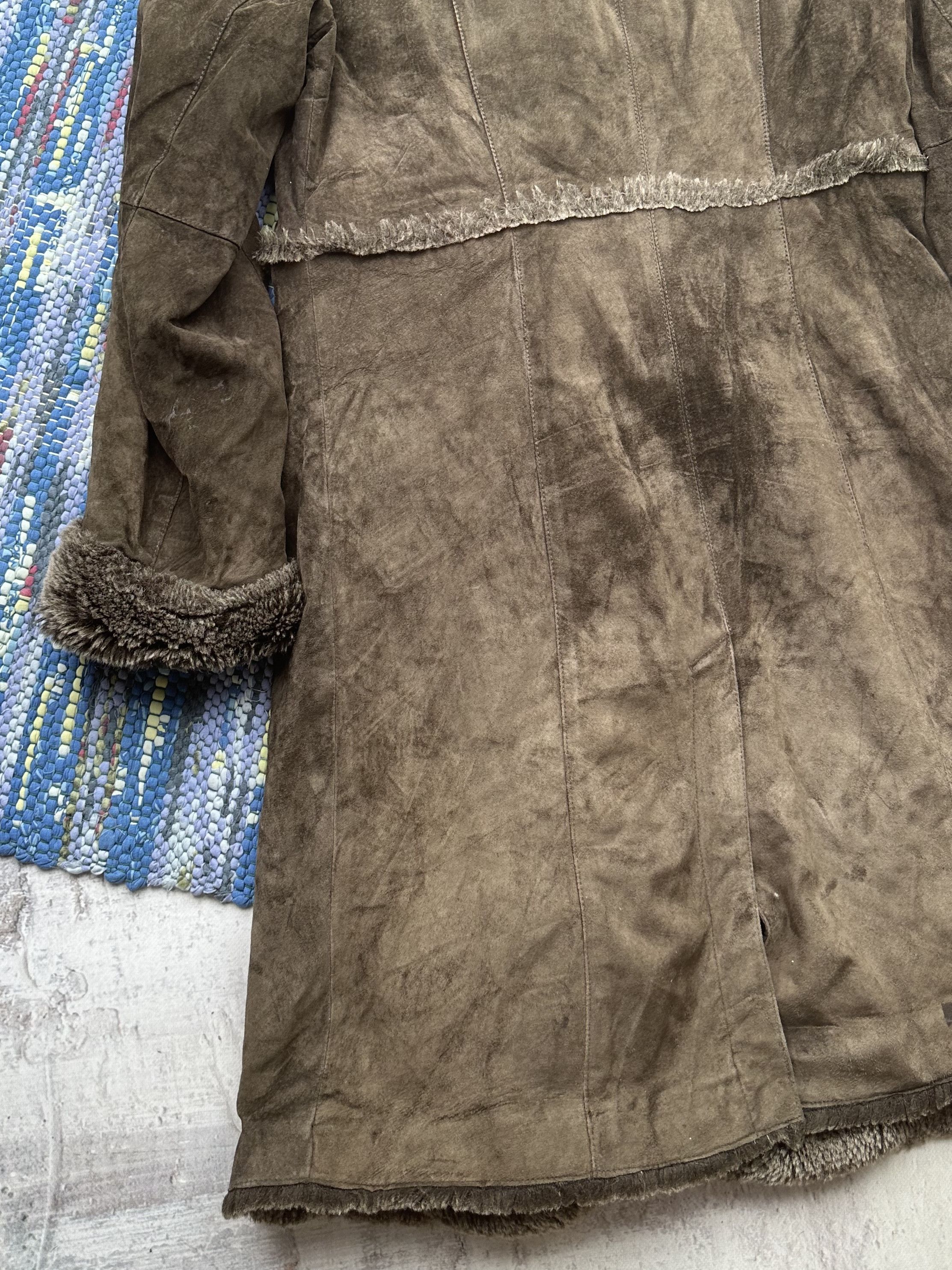 Japanese Brand Vintage Suede/Faux Sheepskin Coat A631D15(354) Size M / US 6-8 / IT 42-44 - 13 Thumbnail