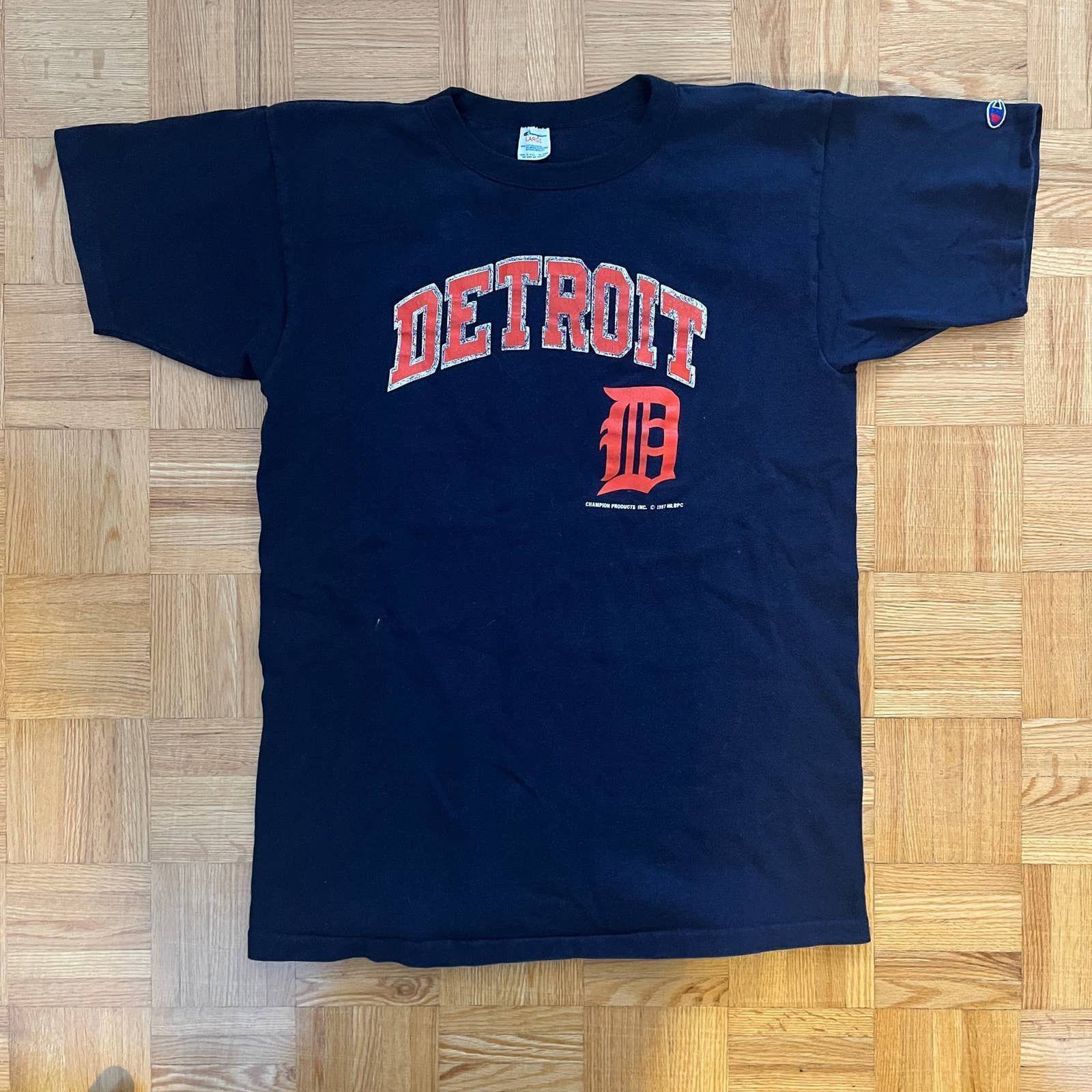 Vintage 1987 Champion Detroit Tigers single stitch 80s Large