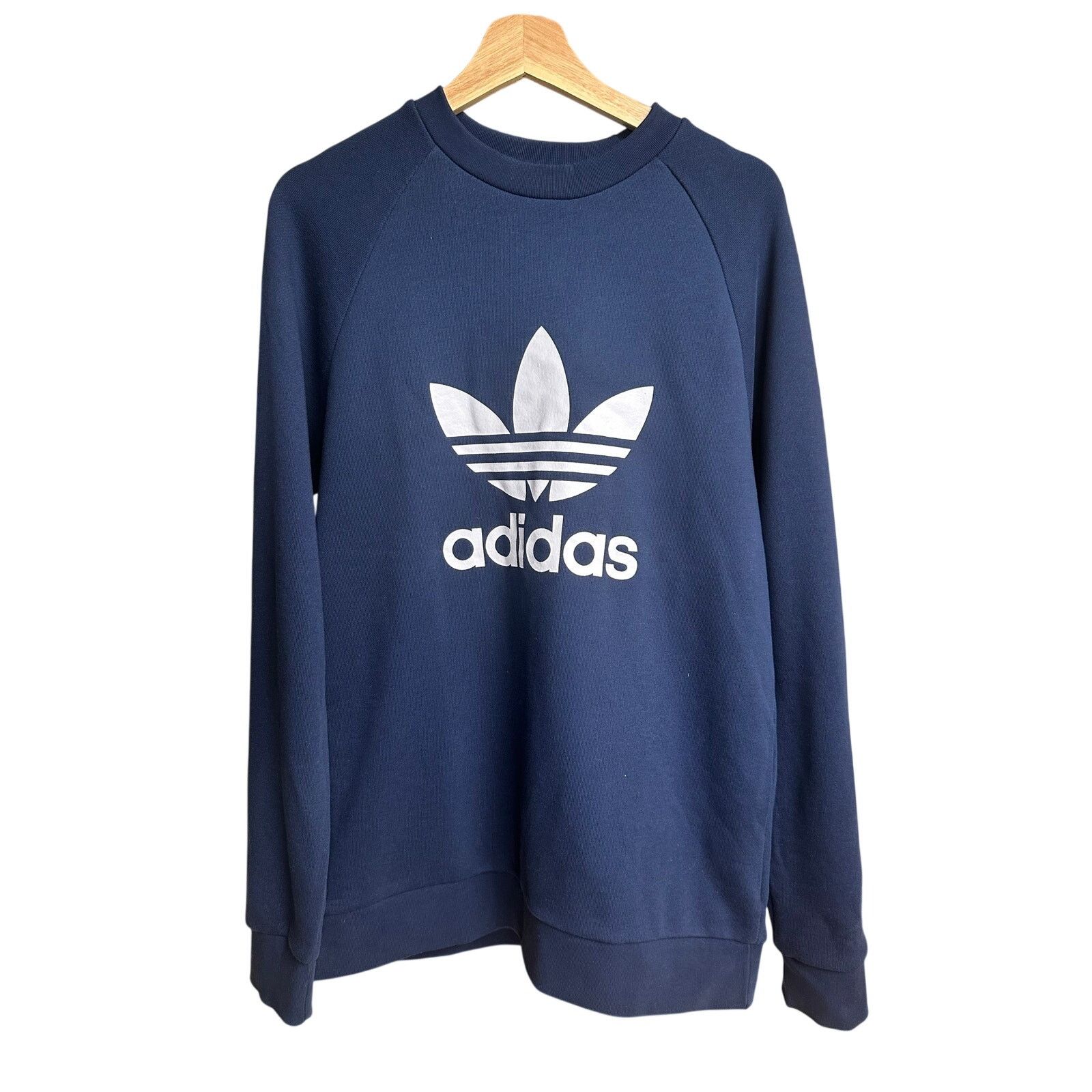 Adidas Adidas Trefoil Navy Blue Crewneck Shirt - Size M - New Size US M / EU 48-50 / 2 - 1 Thumbnail