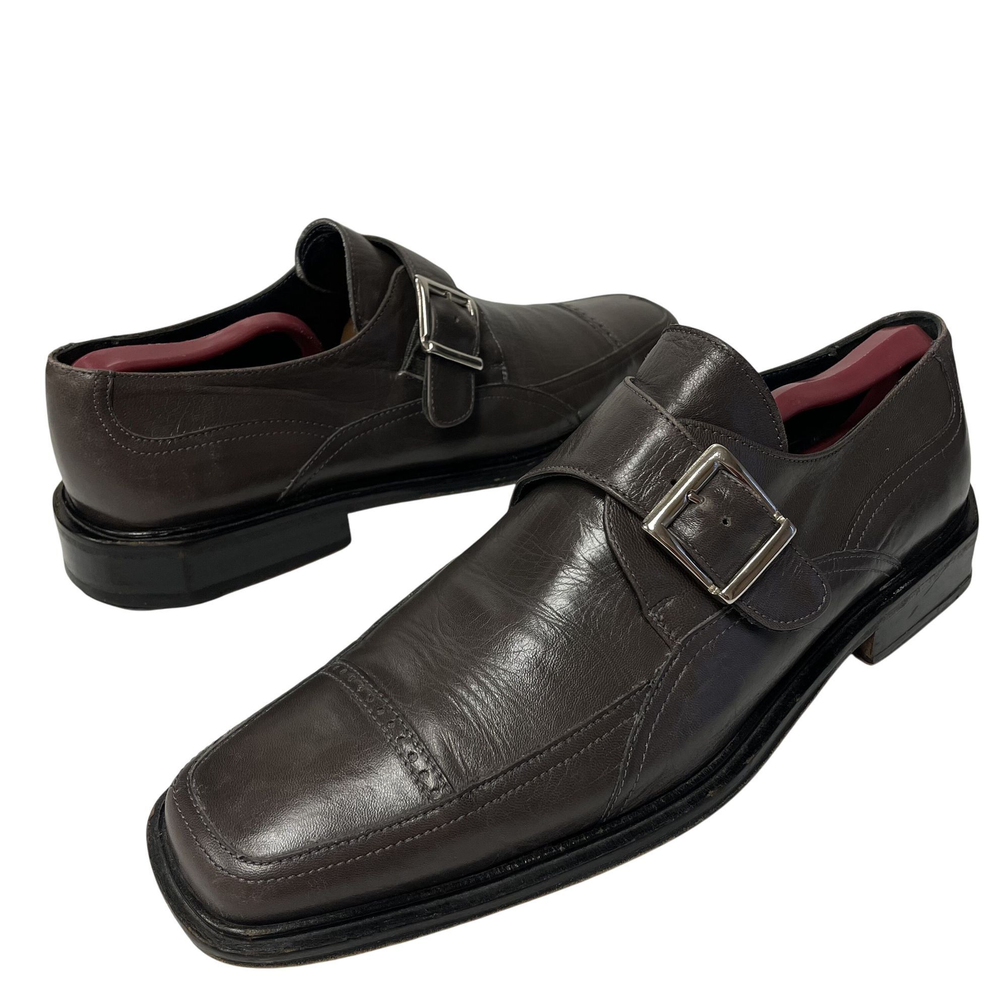 Other Vtg David Eden HANDMADE Gray Leather MONK STRAP Loafers Size US 8 / EU 41 - 1 Thumbnail