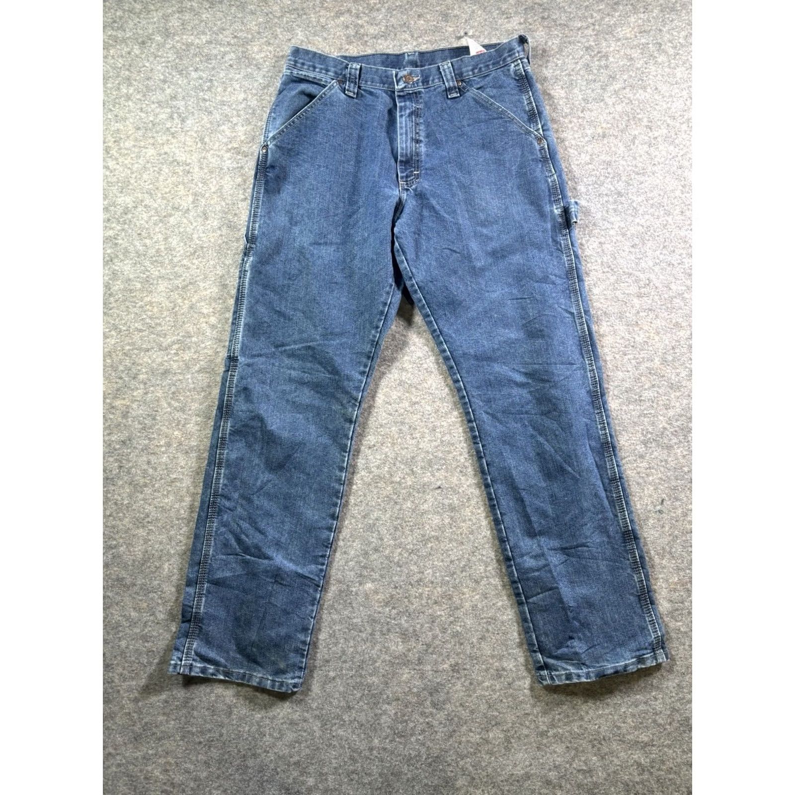Wrangler Wrangler Carpenter Jeans Men's 32x32 Medium Wash Blue Denim Straight Leg Relaxed 5-Pocket USA Size US 32 / EU 48 - 2 Thumbnail