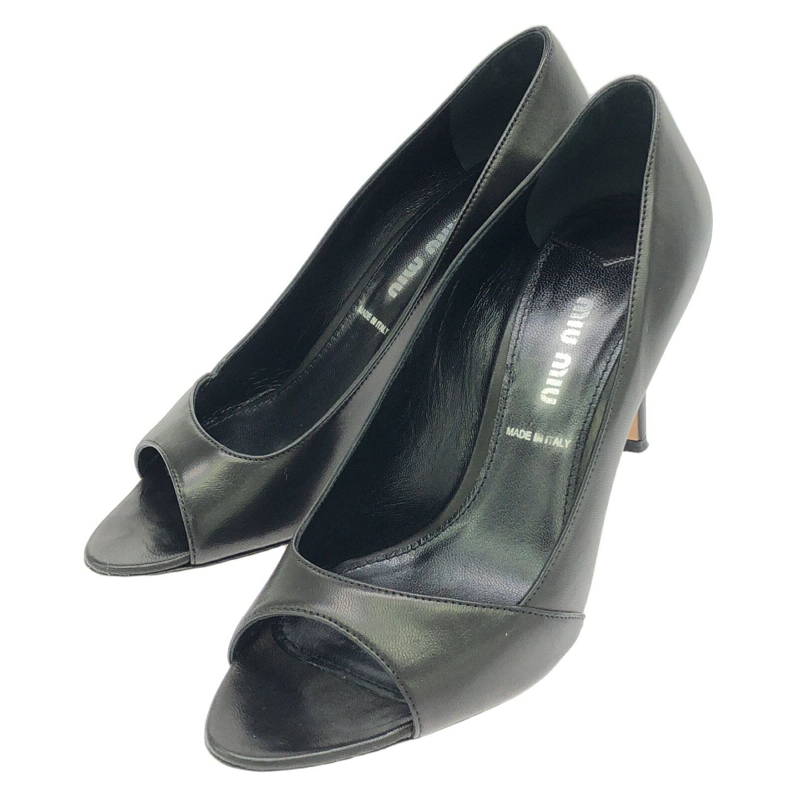 Miu Miu Miu Miu Miu Miu Calf Leather Mule Leather Shoes in Black, Women's
