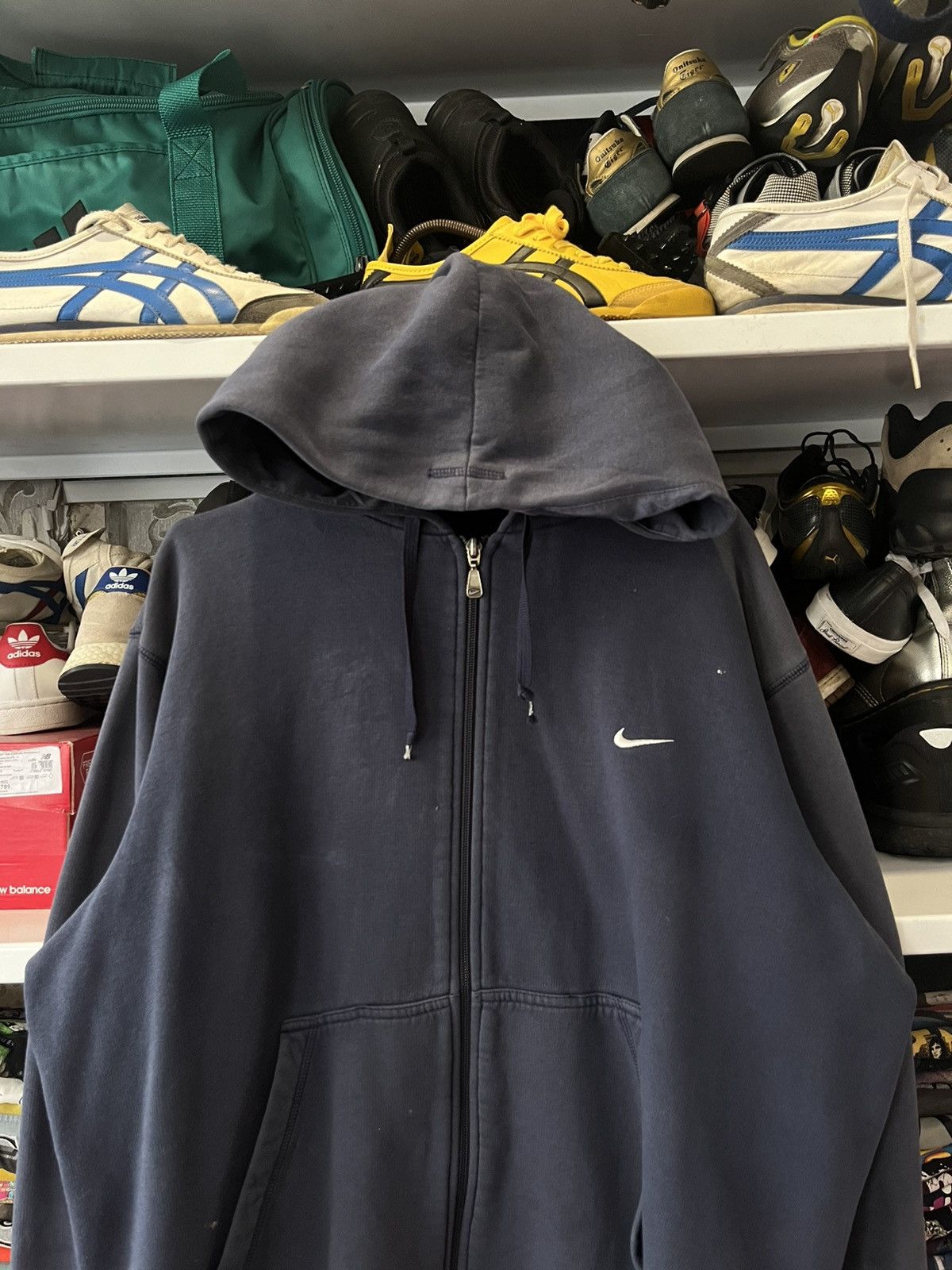 Nike Vintage Nike Distressed Zip Up Hoodie Swoosh Drill Size US L / EU 52-54 / 3 - 2 Thumbnail