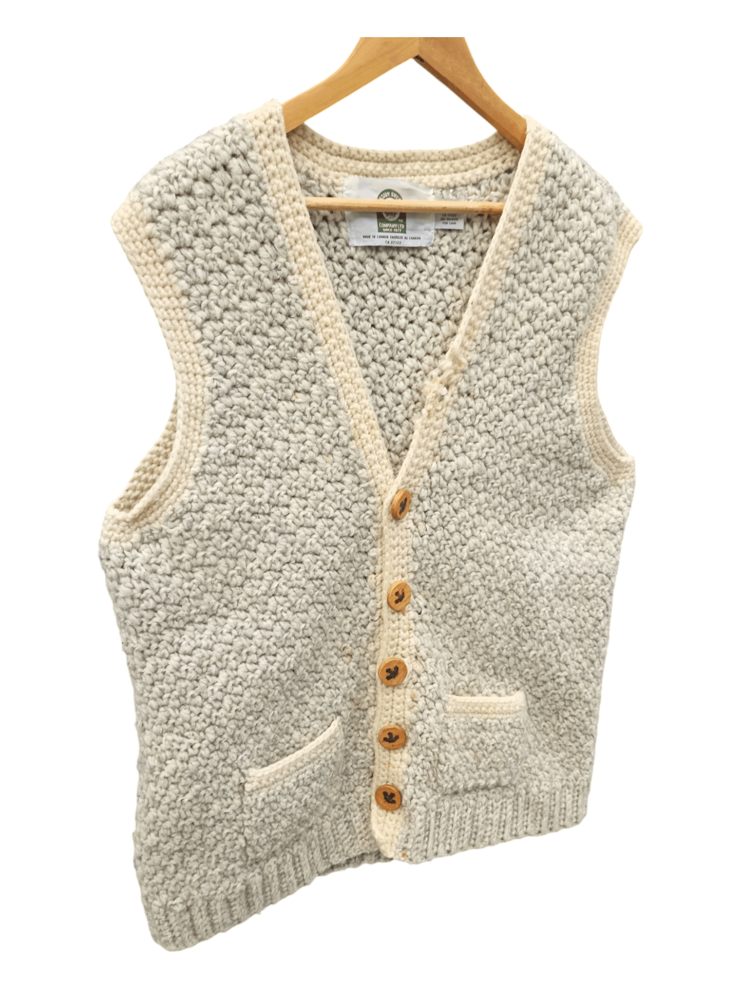 Vintage Vintage 💥 Canadian Sweater 💥 Wool Hand Knit Vest Size US L / EU 52-54 / 3 - 3 Thumbnail