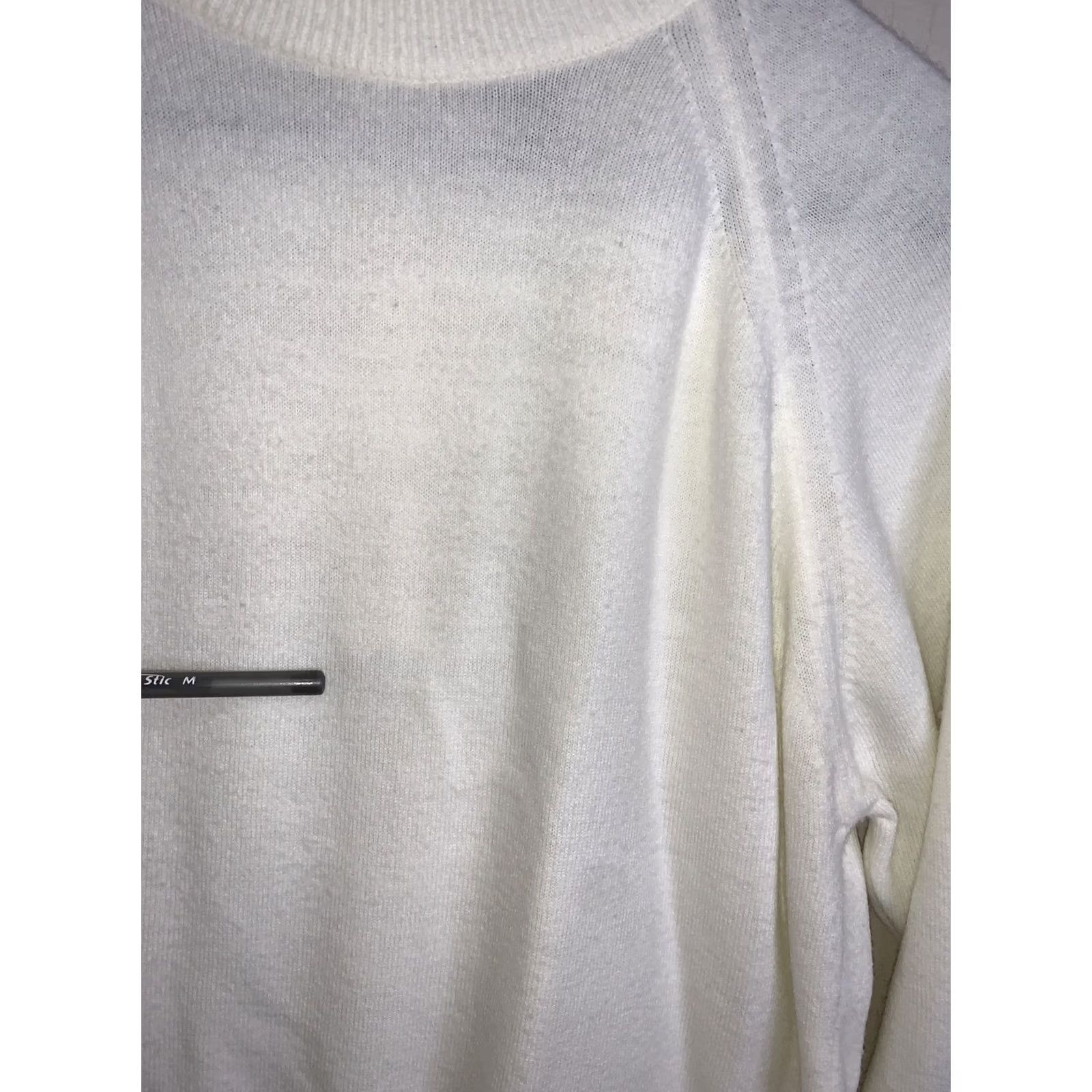 Vintage VINTAGE Designers Originals Large Ivory Zip Back Knit Womens Sweater-11308 Size L / US 10 / IT 46 - 3 Thumbnail