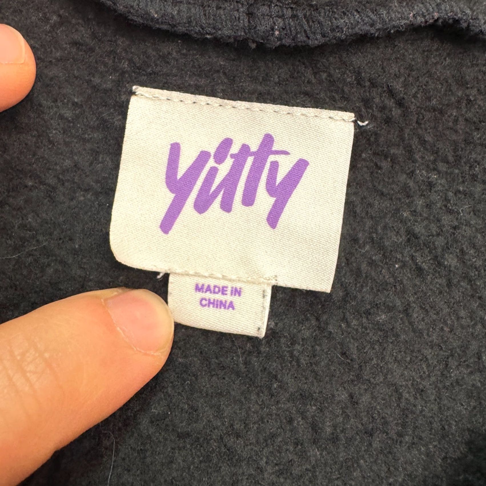 Vintage Yitty Hooded Oversize Spellout Graphic Pullover Sweatshirt Women 1X Black Fleece Logo Zip Mock Neck Casual Streetwear Size XL / US 12-14 / IT 48-50 - 4 Thumbnail