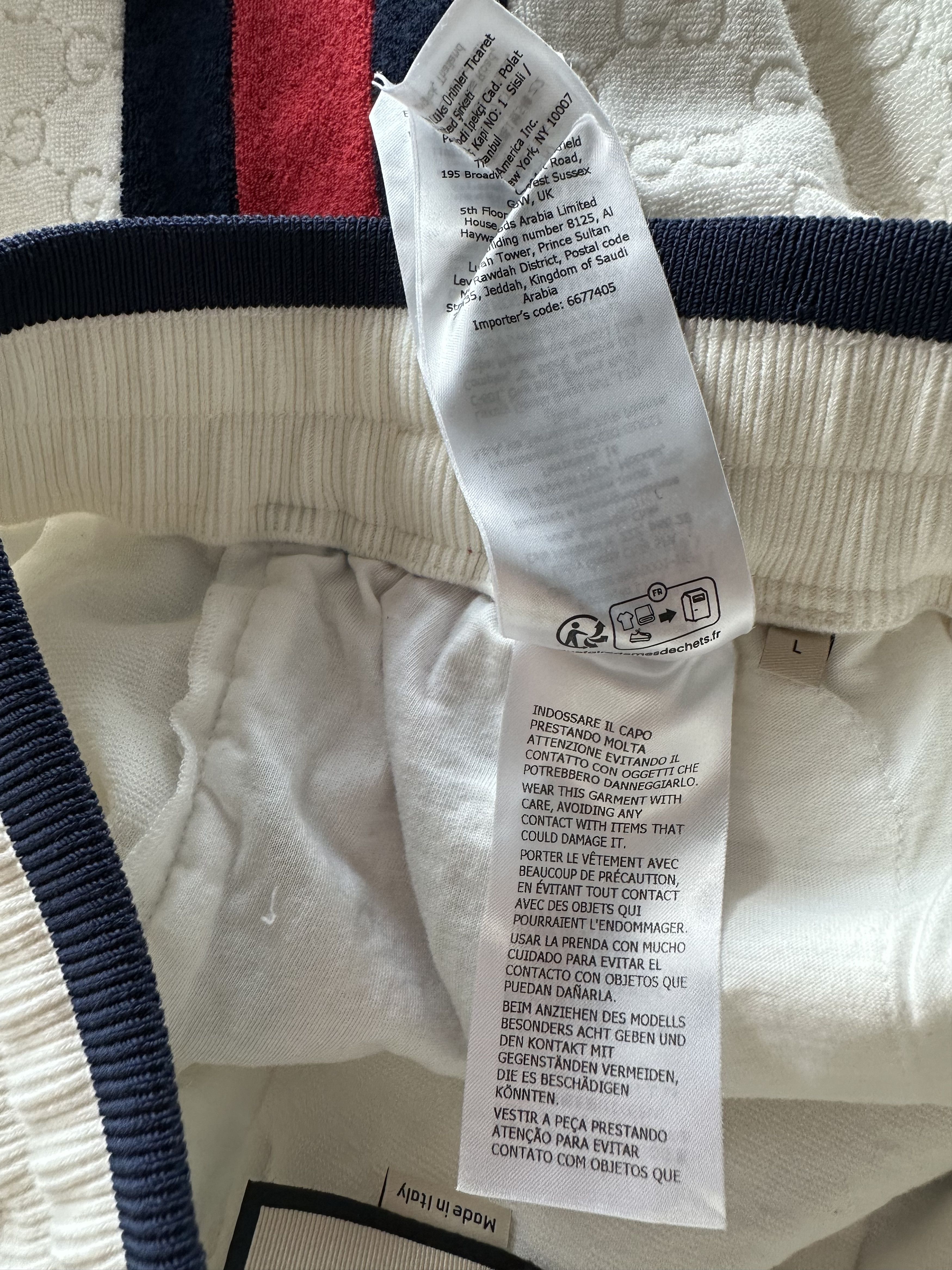 Gucci Gucci White GG Monogram Striped Terry Cloth Shorts Size US 34 / EU 50 - 6 Thumbnail