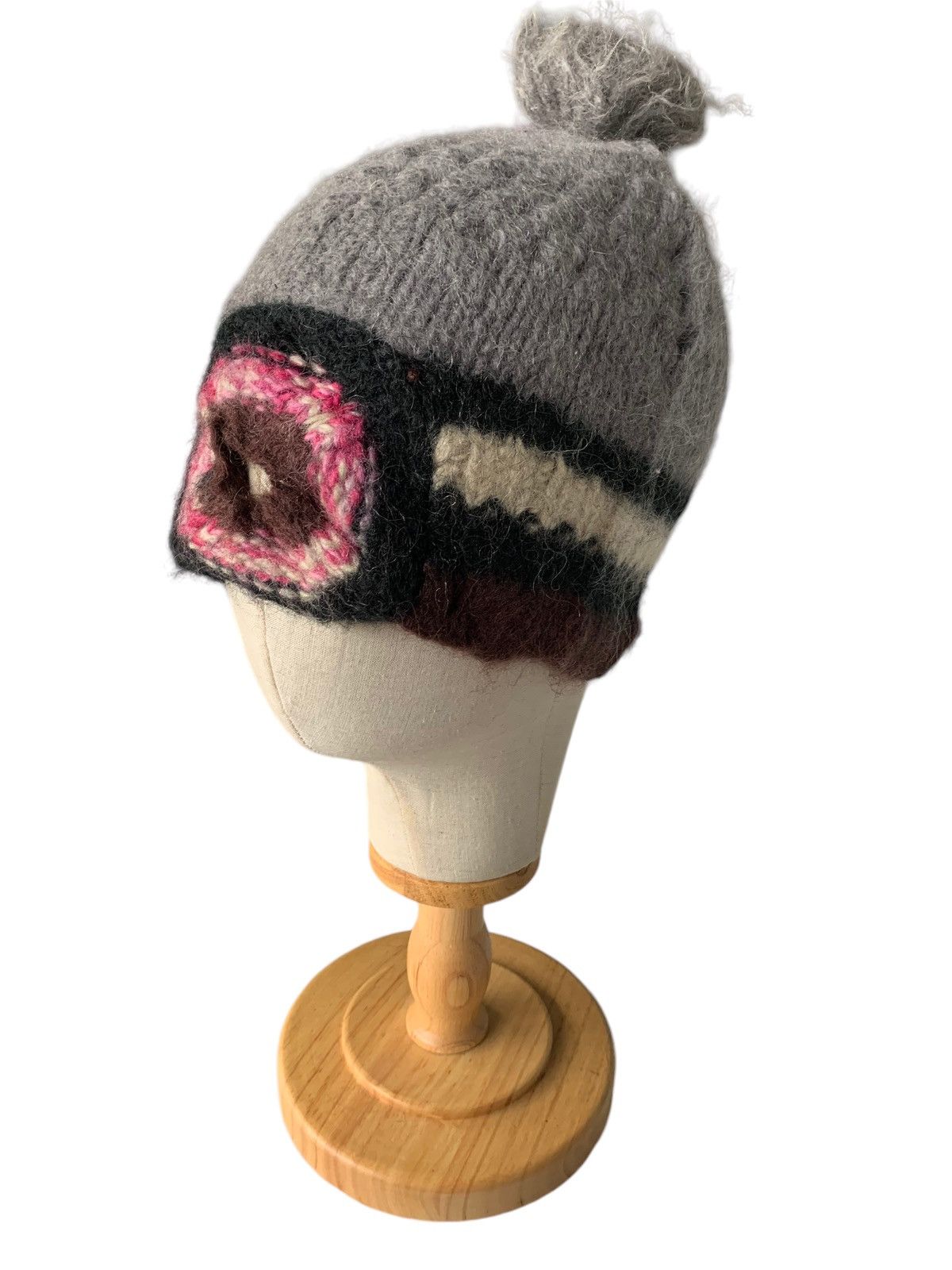 Japanese Brand × Kapital × Vintage RARE Multicolour SHANIT Fur Wool Knitted beanie Hats Size ONE SIZE - 4 Thumbnail