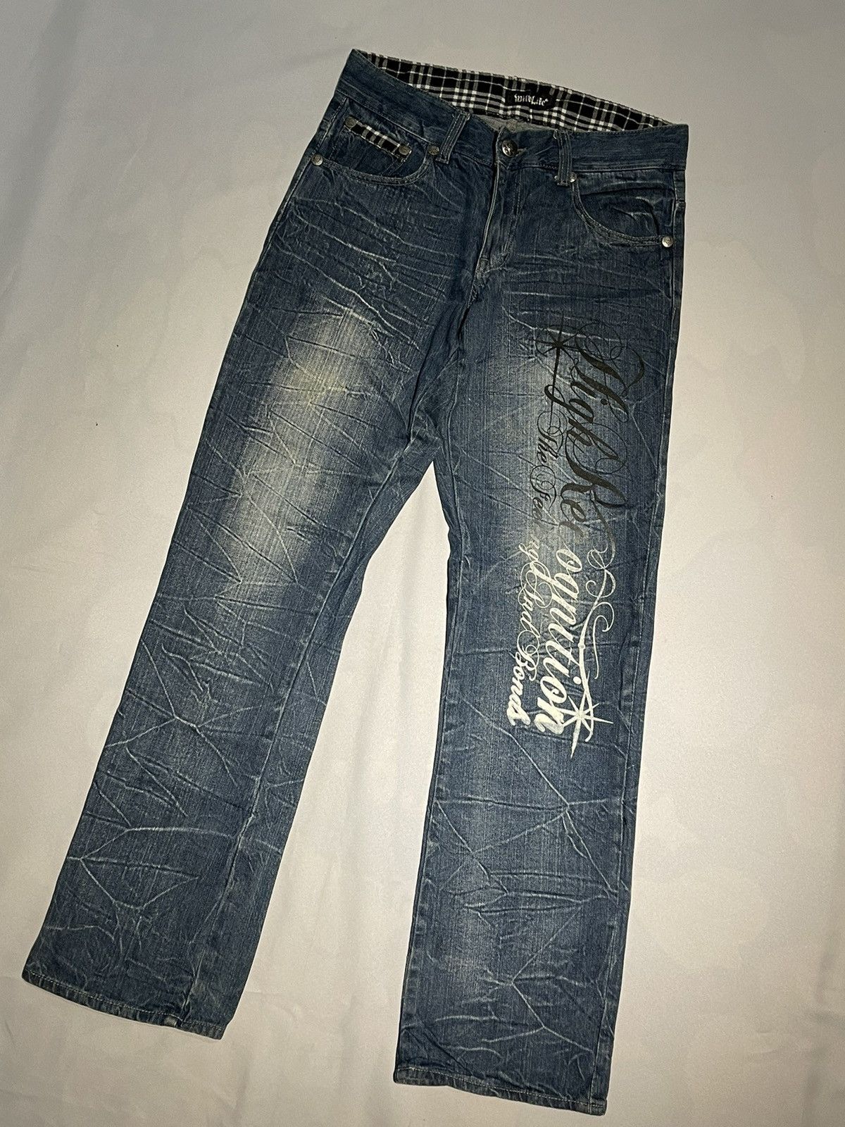 Japanese Brand × Vintage Japanese Brand Wild Life Distressed Denim Pant Size US 32 / EU 48 - 3 Thumbnail