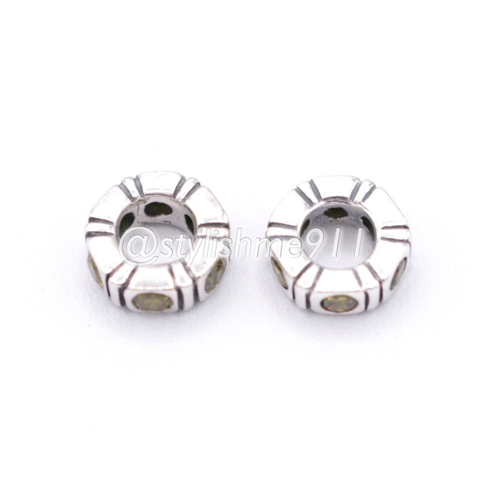 pandora Two Authentic Pandora Trinity Green CZ Spacers - 790368GCZ Size ONE SIZE - 10 Thumbnail