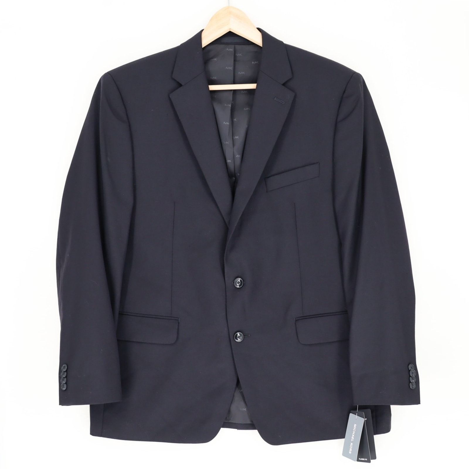 Michael Kors Michael Kors Men's Black Wool Classic-Fit Suit Blazer 44R Size 44R - 4 Thumbnail