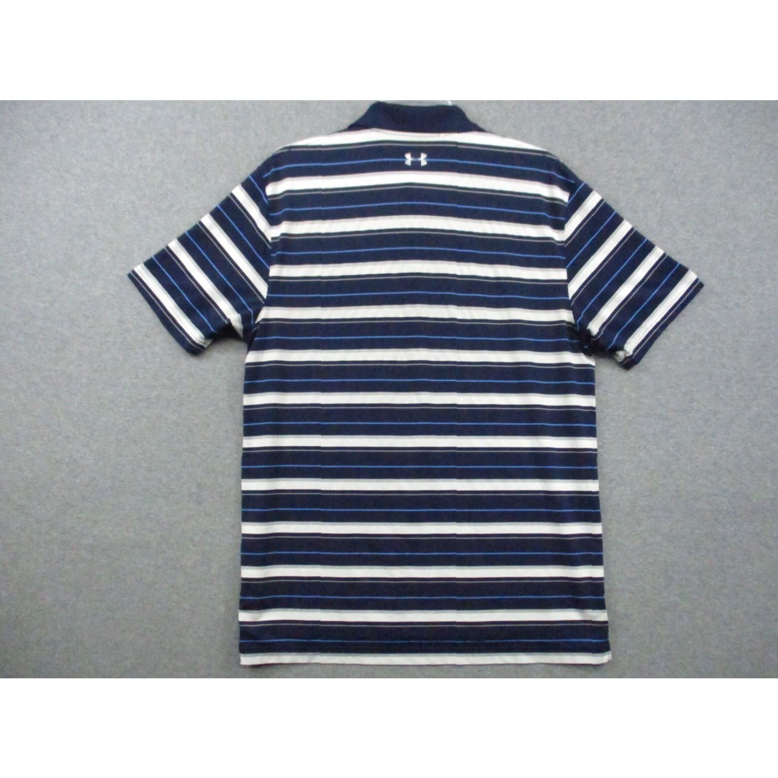 Under Armour Under Armour Shirt Medium Men Polo Heat Gear Loose Golf Short Sleeve Striped Blue logo Breathable Golf Size US M / EU 48-50 / 2 - 5 Thumbnail