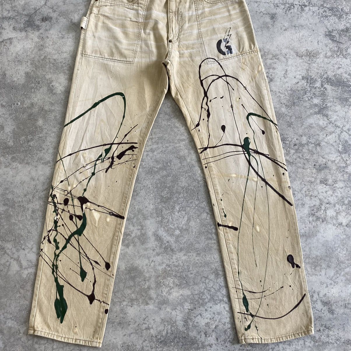 Sugar Cane Gowest Ebisunishi Japan Works/Military Splatter Denim Jeans Size US 34 / EU 50 - 2 Thumbnail