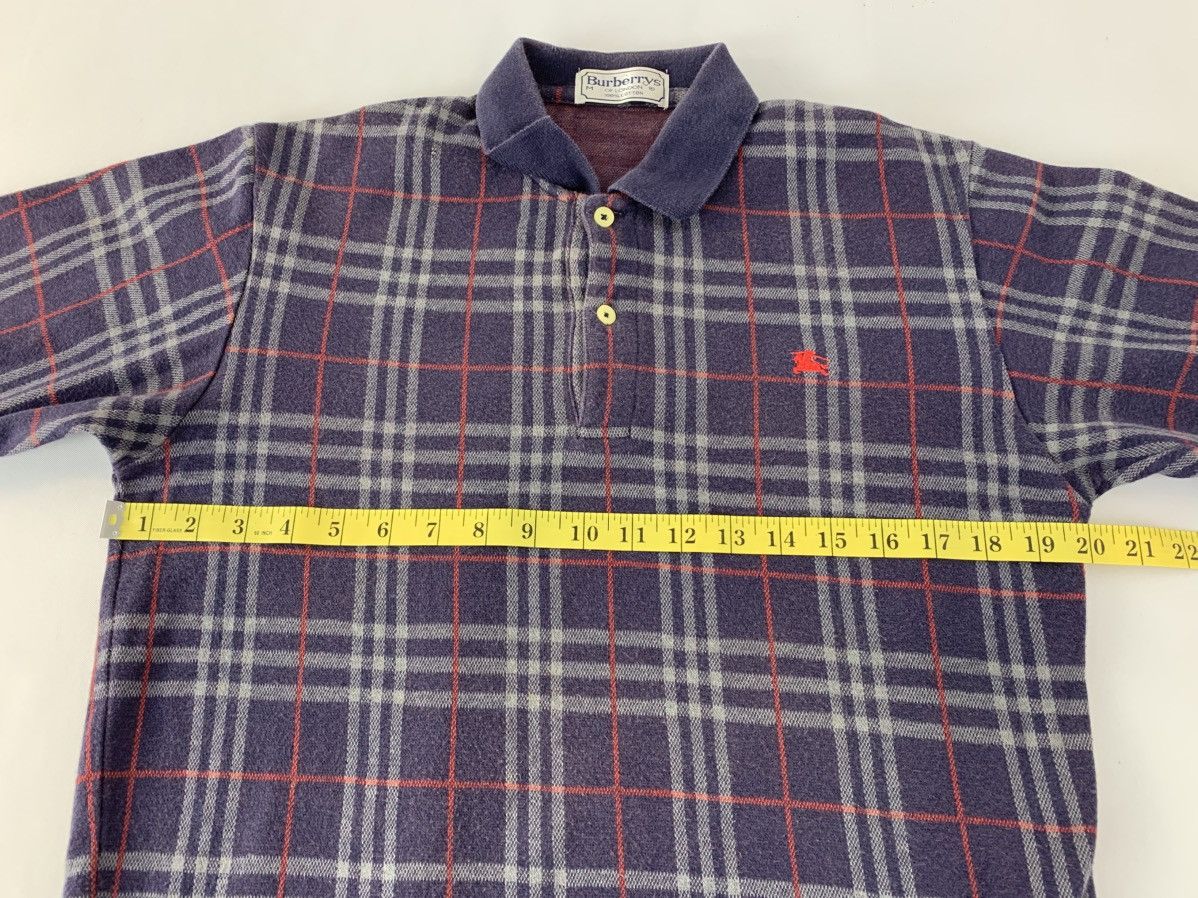 Burberry Vintage Burberrys Of London Striped Checked Polo Tee Size US M / EU 48-50 / 2 - 6 Thumbnail