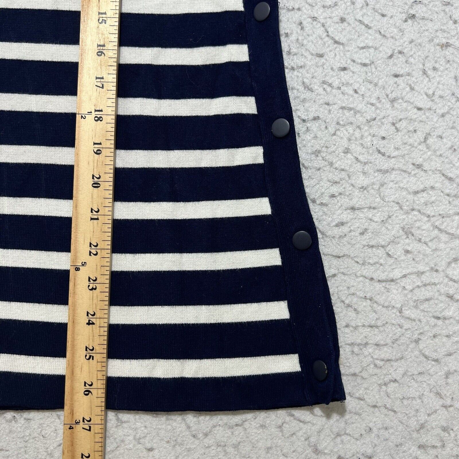 Zara Zara Knit Mock Neck Snap Button Side Blue Striped Sweater Size S / US 4 / IT 40 - 9 Thumbnail