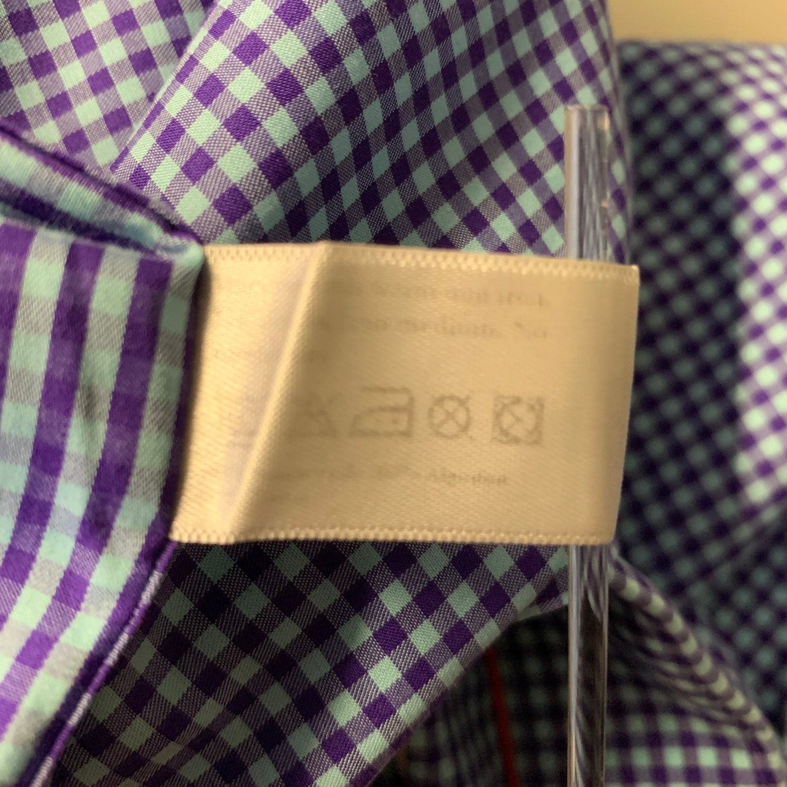 Eton ETON Size S Blue Purple Gingham Cotton Long Sleeve Shirt Size US S / EU 44-46 / 1 - 6 Thumbnail