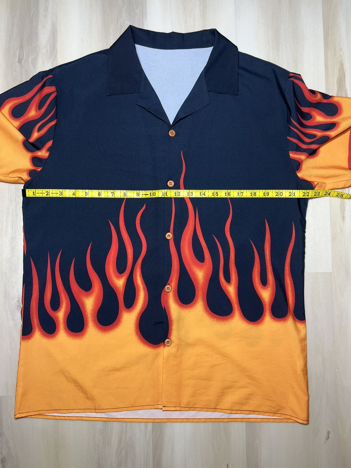 Other VTG Y2K Flame Shirt Mens M Fire Print Rockabilly Hawaiian Size US M / EU 48-50 / 2 - 5 Thumbnail