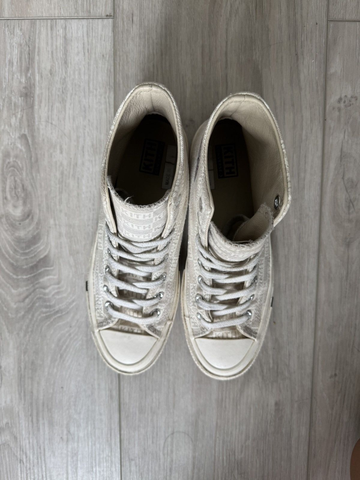Converse × Kith Kith Converse Chuck Taylor All Star 70 Hi, Natural Monogram Size US 6.5 / EU 39-40 - 4 Thumbnail