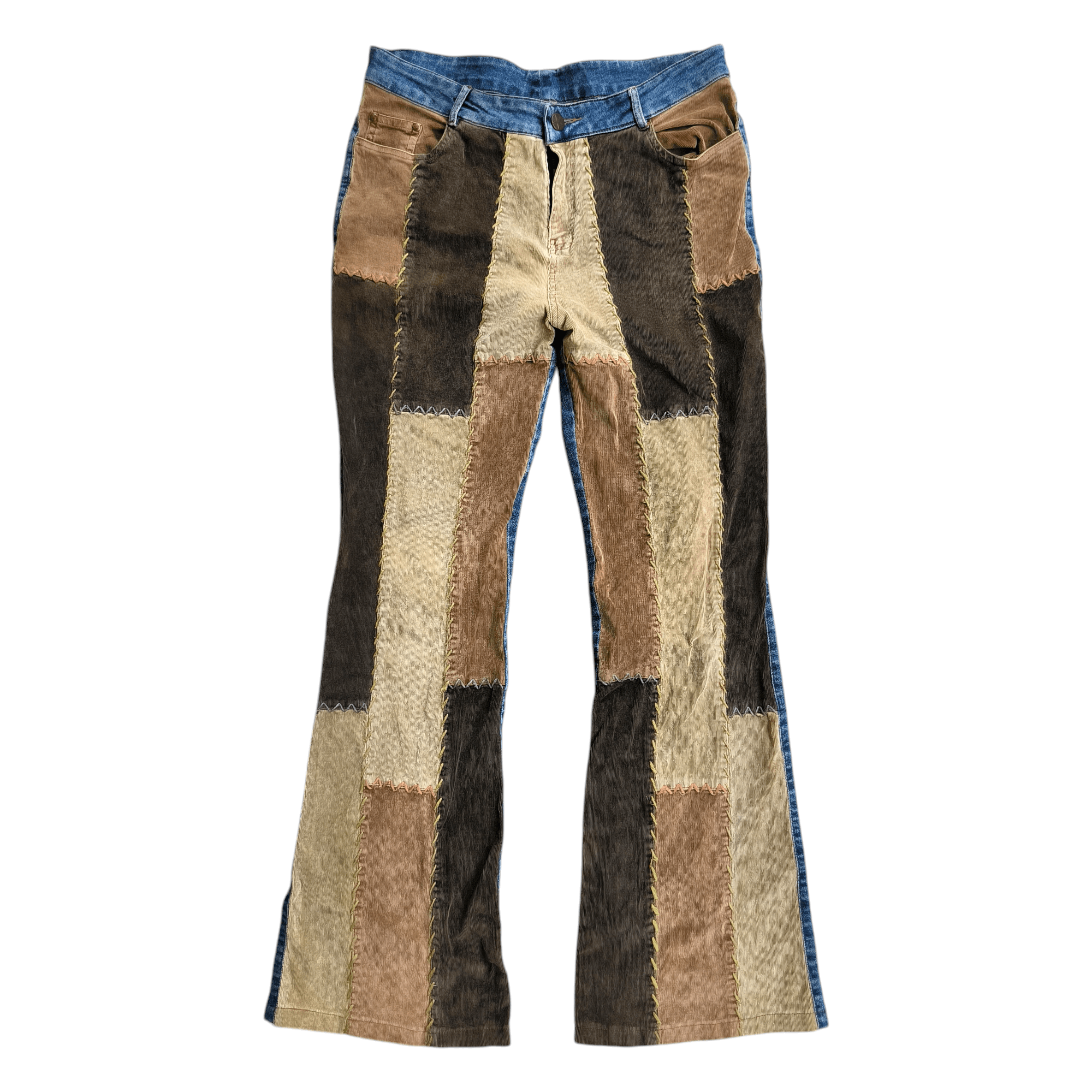 Japanese Brand Vintage 2000s JSLH Patchwork Flare Jeans Size US 30 / EU 46 - 1 Thumbnail