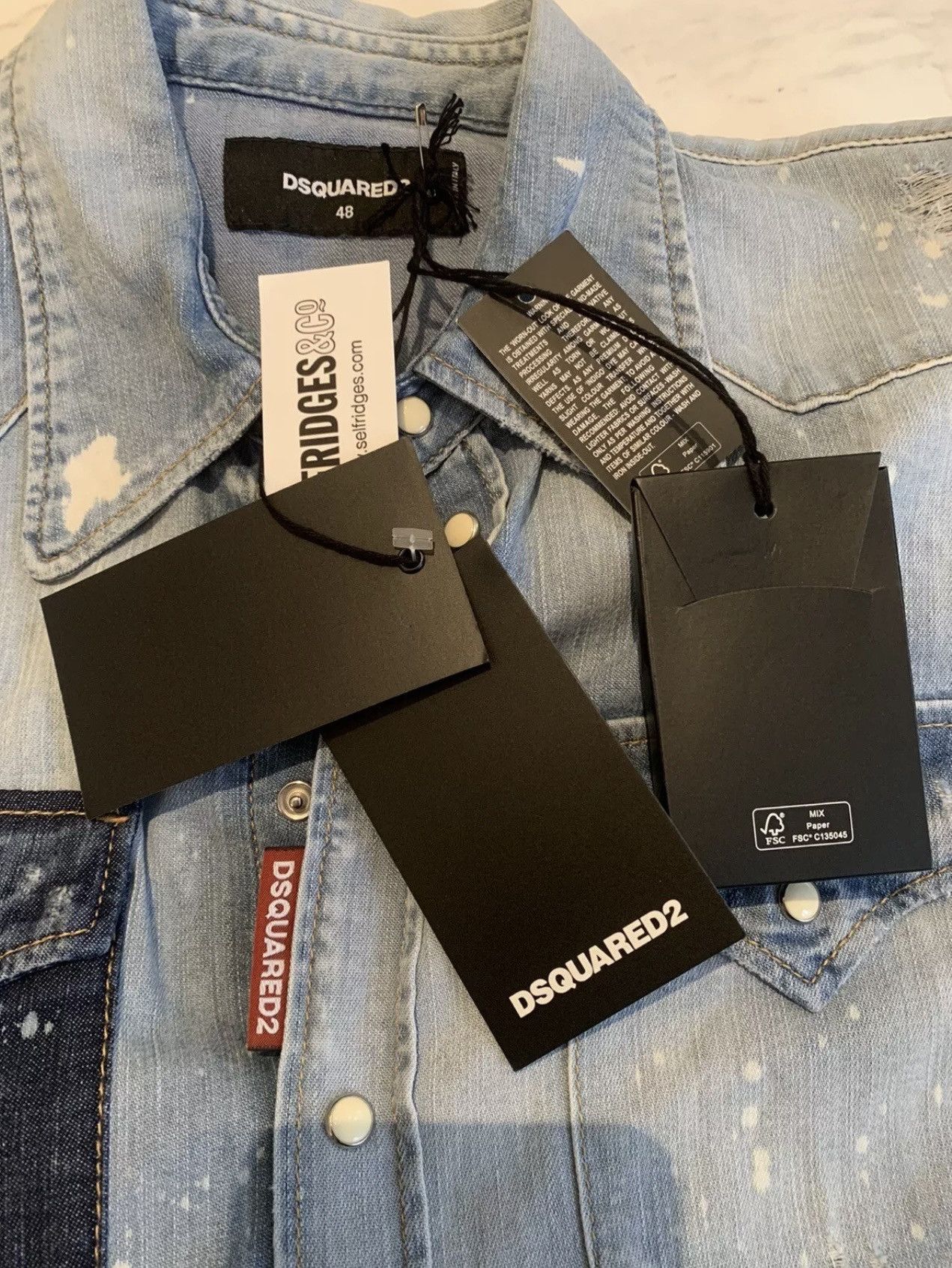 Dsquared2 DSQUARED2 Dsquared2 Light Wash Blue Bob Denim Shirt Size 48 Size US M / EU 48-50 / 2 - 5 Thumbnail