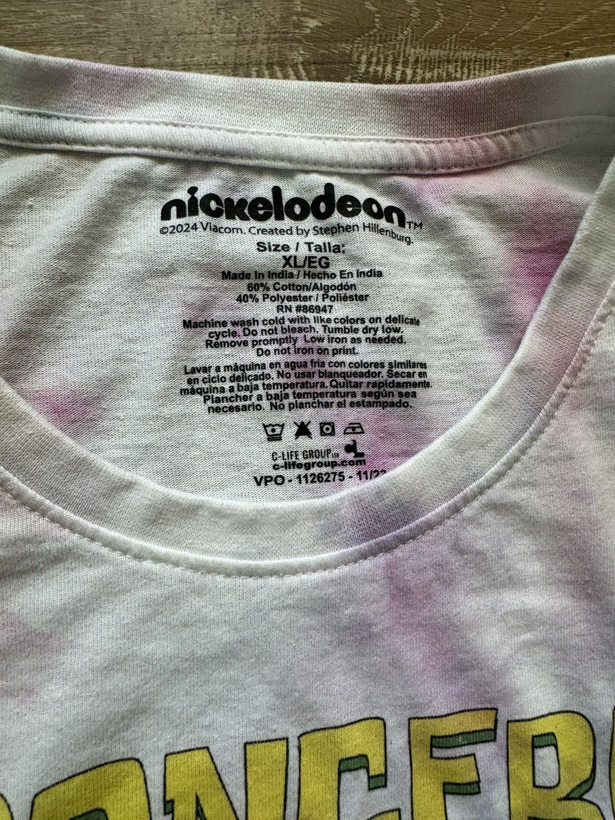Nickelodeon Ice Dye Trippy Summer SpongeBob and Friends Tie Dye Tee Size US XL / EU 56 / 4 - 13 Thumbnail