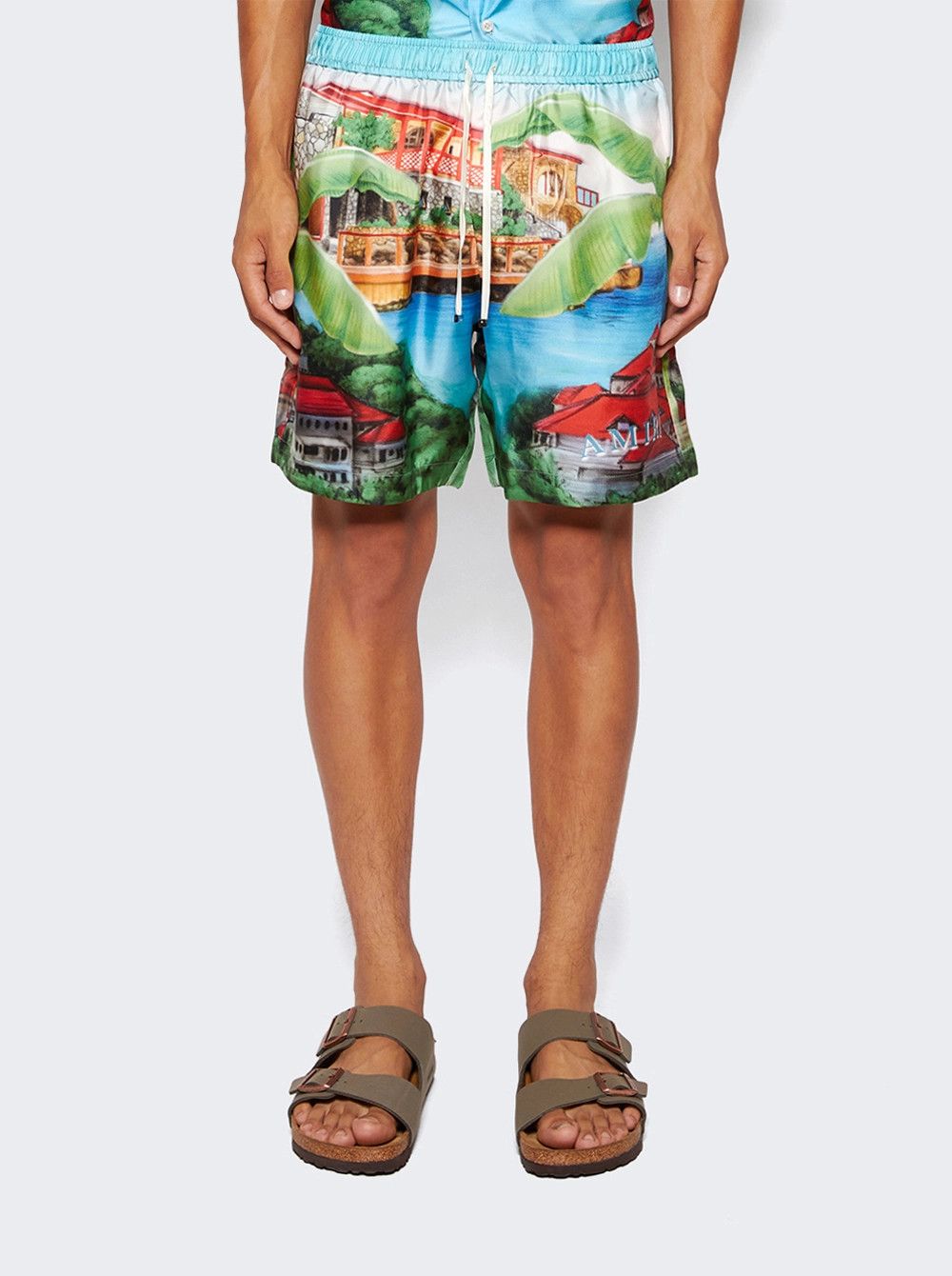 Amiri o1mle0326 Eden Rock Silk Shorts in Multicolor Size US 40 / EU 56 - 3 Thumbnail