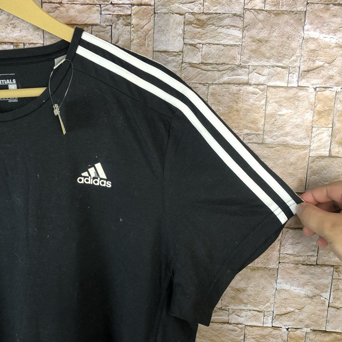 Adidas Adidas Black Three Stripe T-Shirt #A530 Size US L / EU 52-54 / 3 - 8 Thumbnail