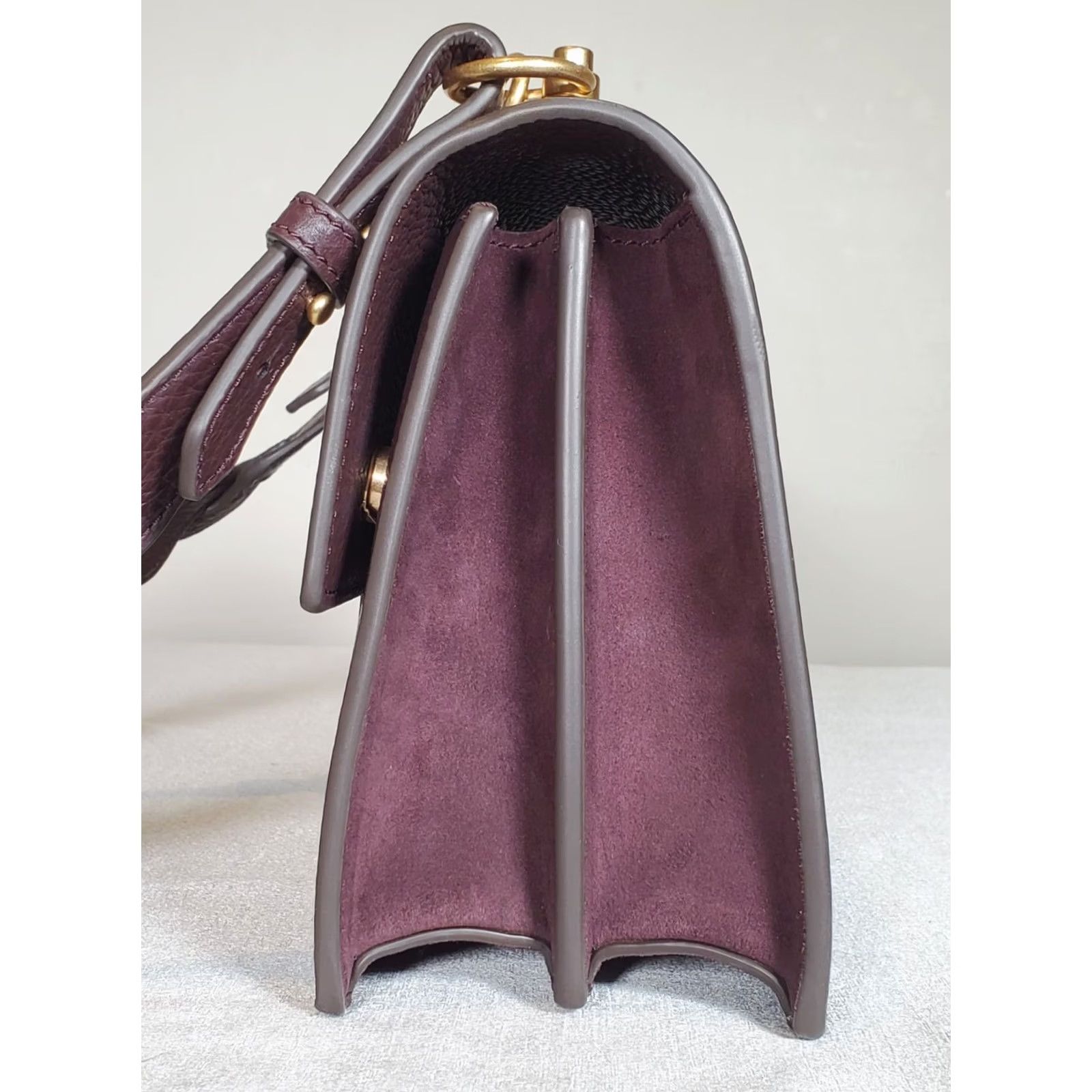Tory Burch Tory Burch Miller Shoulder Bag Tempranillo Dark Burgundy Leather Magnetic Flap 83991 Large Crossbody Bag Women Womens Size ONE SIZE - 6 Thumbnail
