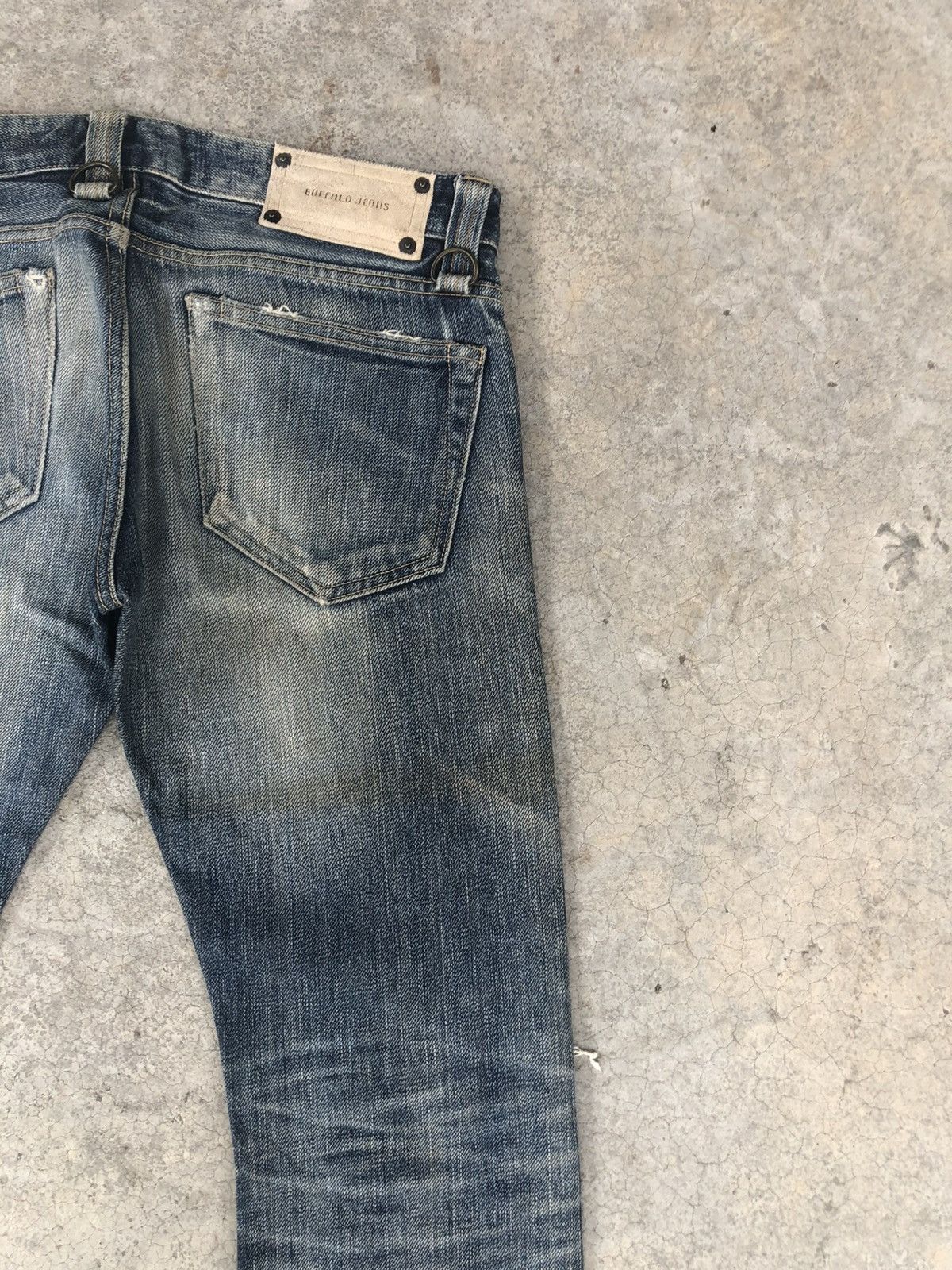 BUFFALO BOBS Buffalo Flared Selvedge Jeans Distressed Denim Size US 31 - 10 Thumbnail
