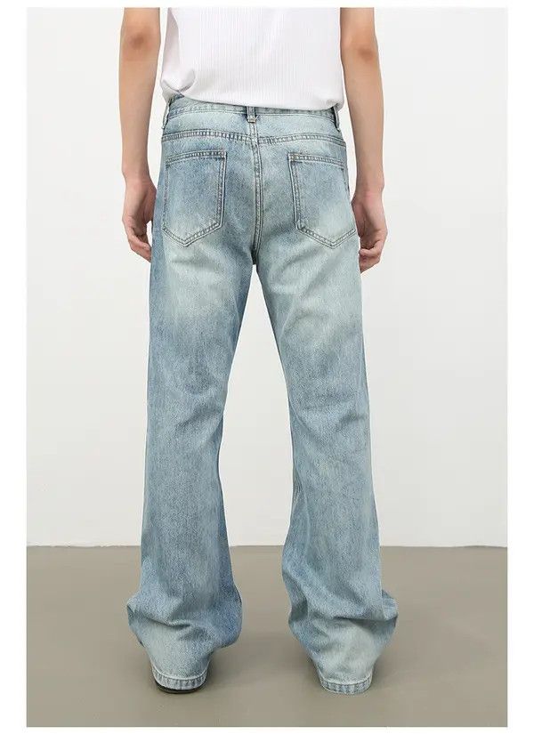 Japanese Brand Rika High street retro washed loose flared jeans for men Size US 32 / EU 48 - 5 Thumbnail