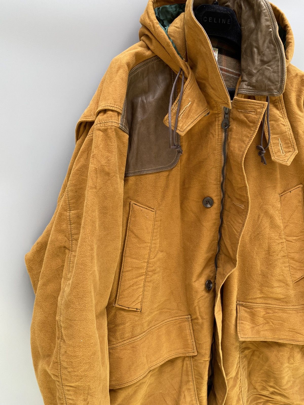 Nigel Cabourn 1980s - Nigel Cabourn- Moleskin/Leather Hunting Parka Size US XL / EU 56 / 4 - 2 Thumbnail