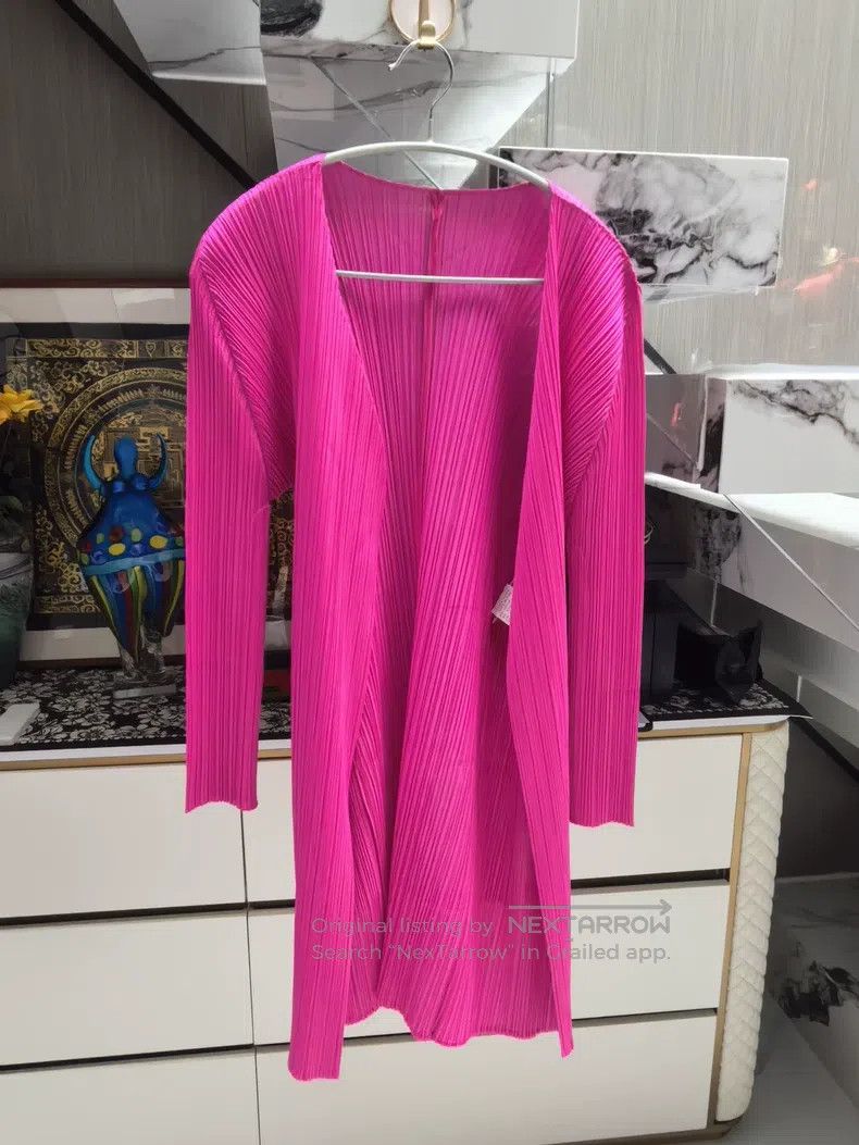 Issey Miyake Issey Miyake Iridescent Cardigan Trench Coat - Fuchsia Size M / US 6-8 / IT 42-44 - 1 Thumbnail