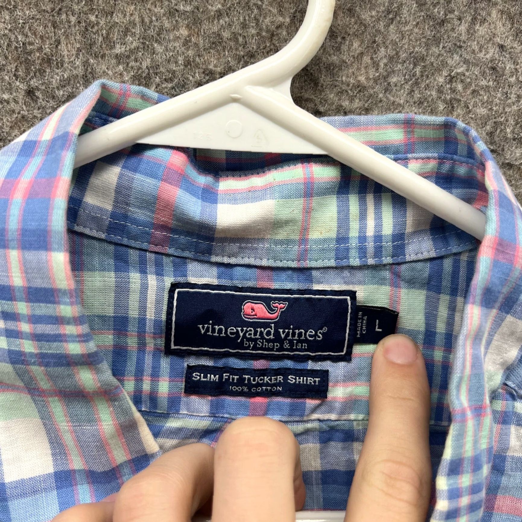Vineyard Vines Vineyard Vines Shirt Mens Large Blue Button Down Slim Fit Tucker Madras Plaid Vintage Size US L / EU 52-54 / 3 - 3 Thumbnail
