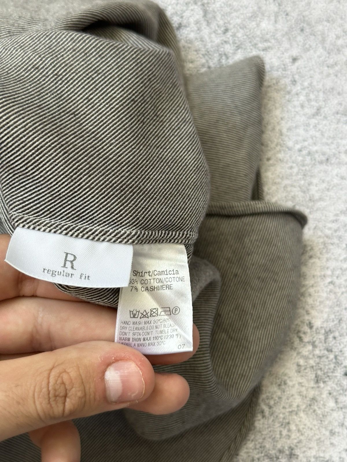 Ermenegildo Zegna Vintage Ermenegildo Zegna Cashmere Shirt Gray Luxury Fit Size US M / EU 48-50 / 2 - 11 Thumbnail