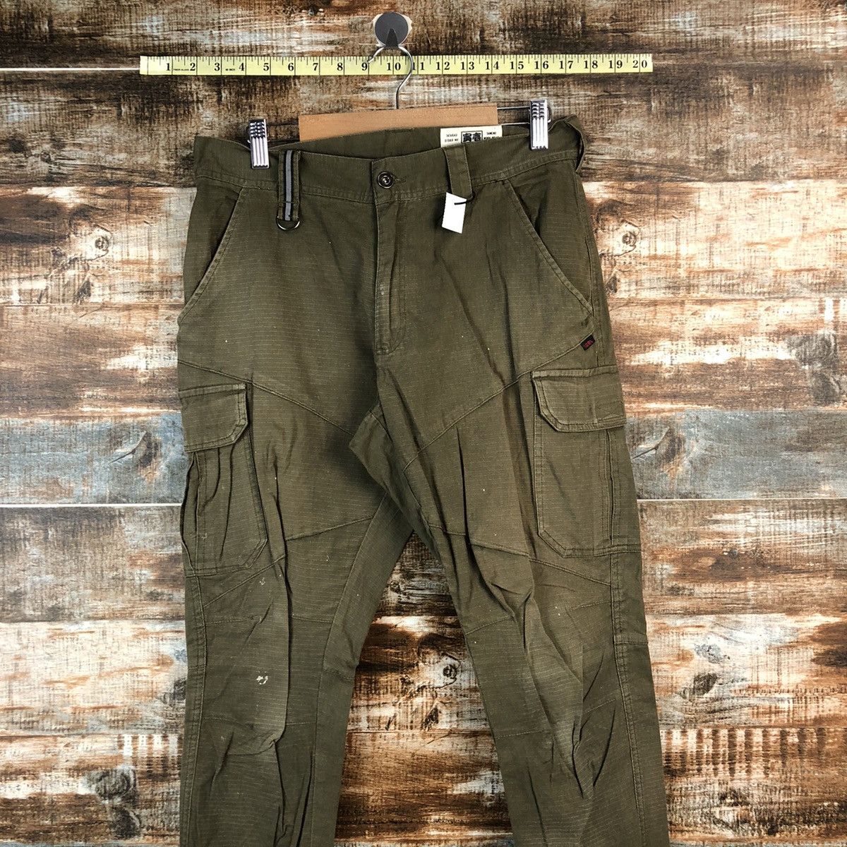 Japanese Brand Tora Green Cargo Multipocket Joggers Pants #A2533 Size US 28 / EU 44 - 2 Thumbnail