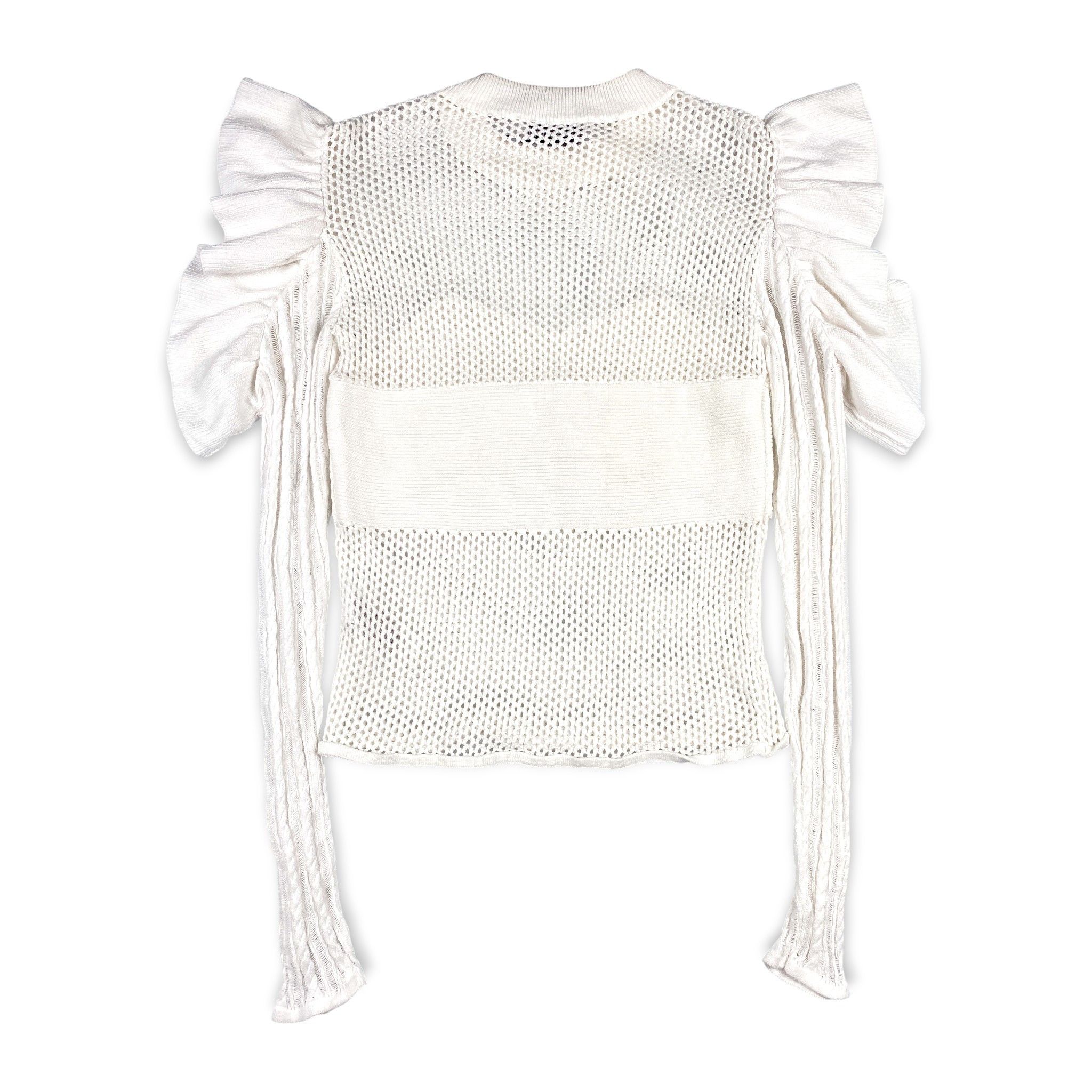 Self-Portrait Frill Cold Shoulder Knit Top Size M / US 6-8 / IT 42-44 - 2 Thumbnail