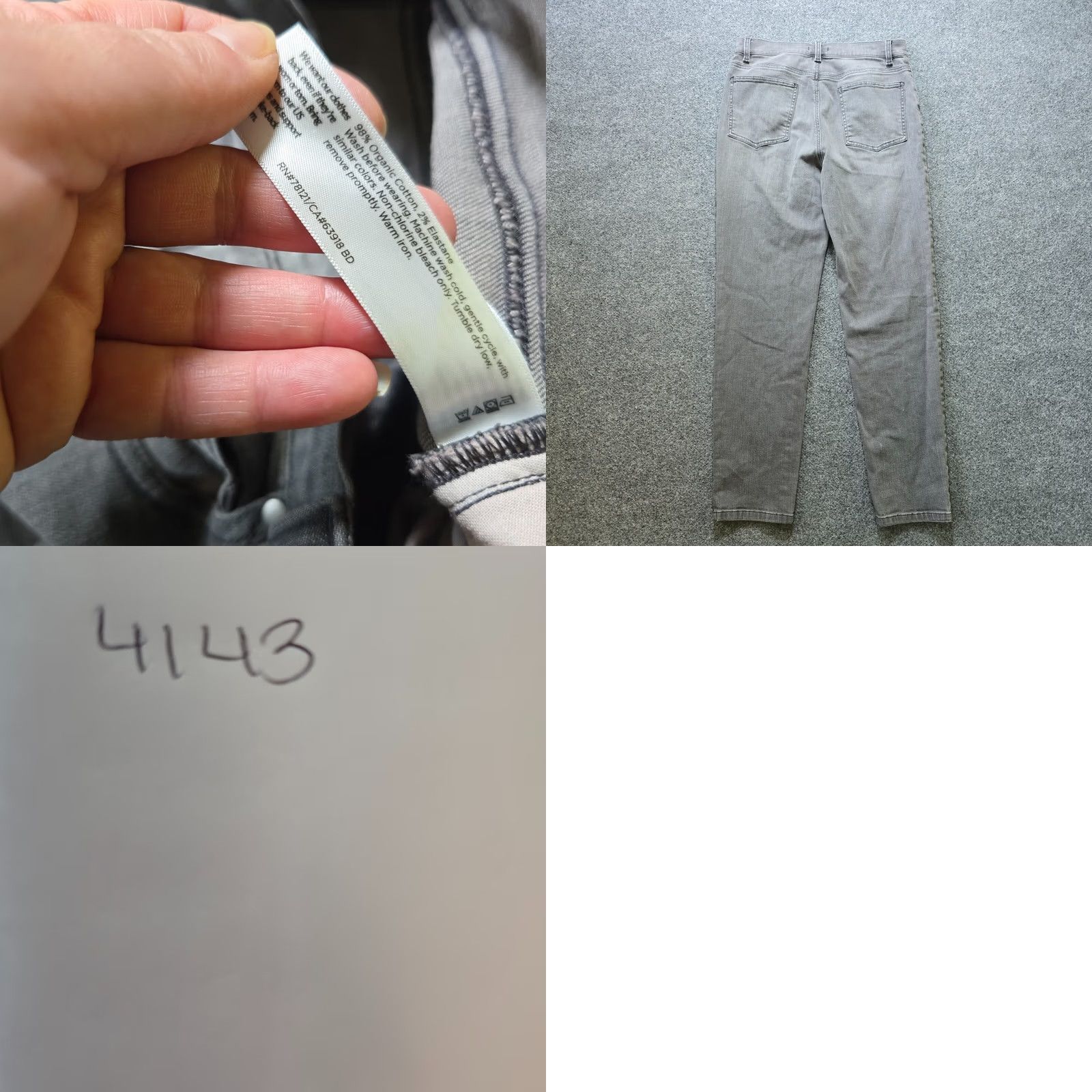 Eileen Fisher Eileen Fisher Jeans Womens Small Gray Skinny Denim Pants Stretch Preppy Casual Size 28" / US 6 / IT 42 - 8 Thumbnail