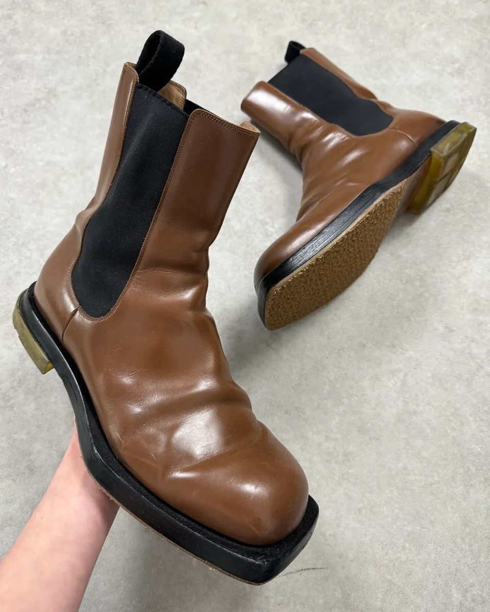 Bottega Veneta Bottega Veneta Brown Leather Boots Size US 11 / EU 44 - 1 Thumbnail