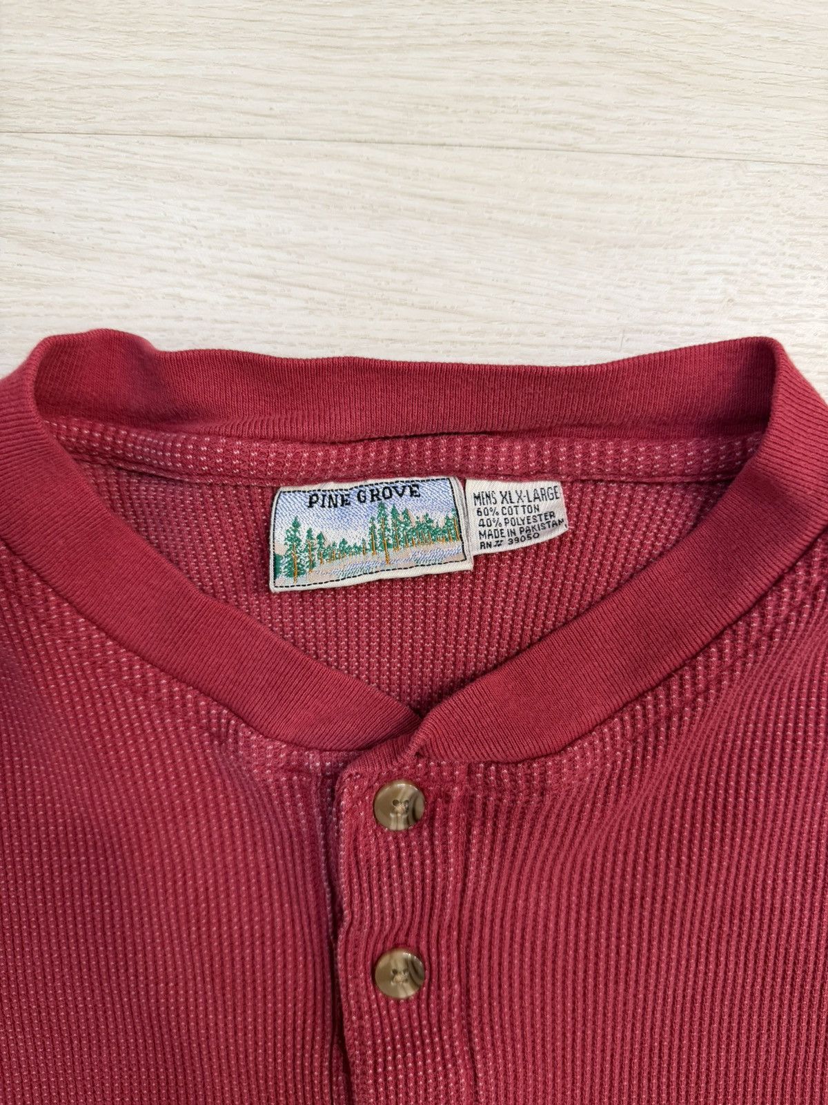 Other 90’s Vintage Red Henley Thermal Shirt Size US XL / EU 56 / 4 - 4 Thumbnail