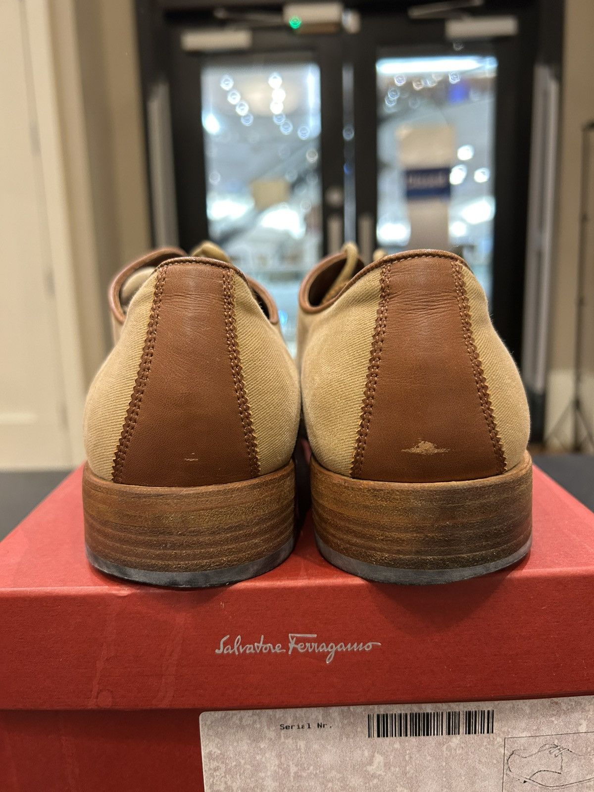 Salvatore Ferragamo Salvatore Ferragamo Canvas/Leather Oxford Shoes Size US 9 / EU 42 - 3 Thumbnail