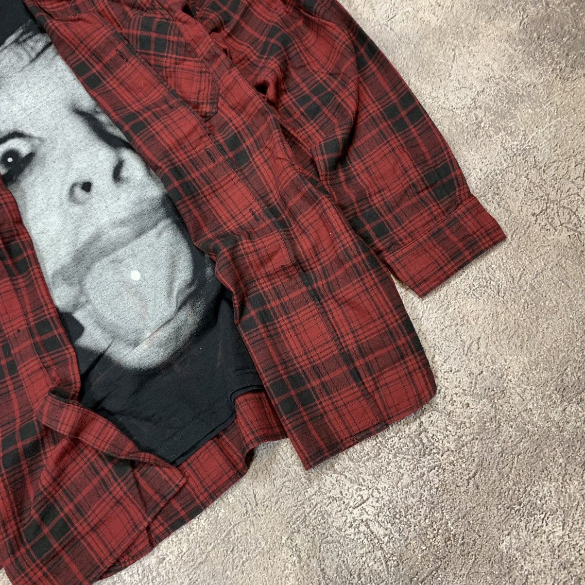 Vintage Vintage 90s Plaid Graphic Shirt Horror Streetwear Grunge M Size US M / EU 48-50 / 2 - 3 Thumbnail